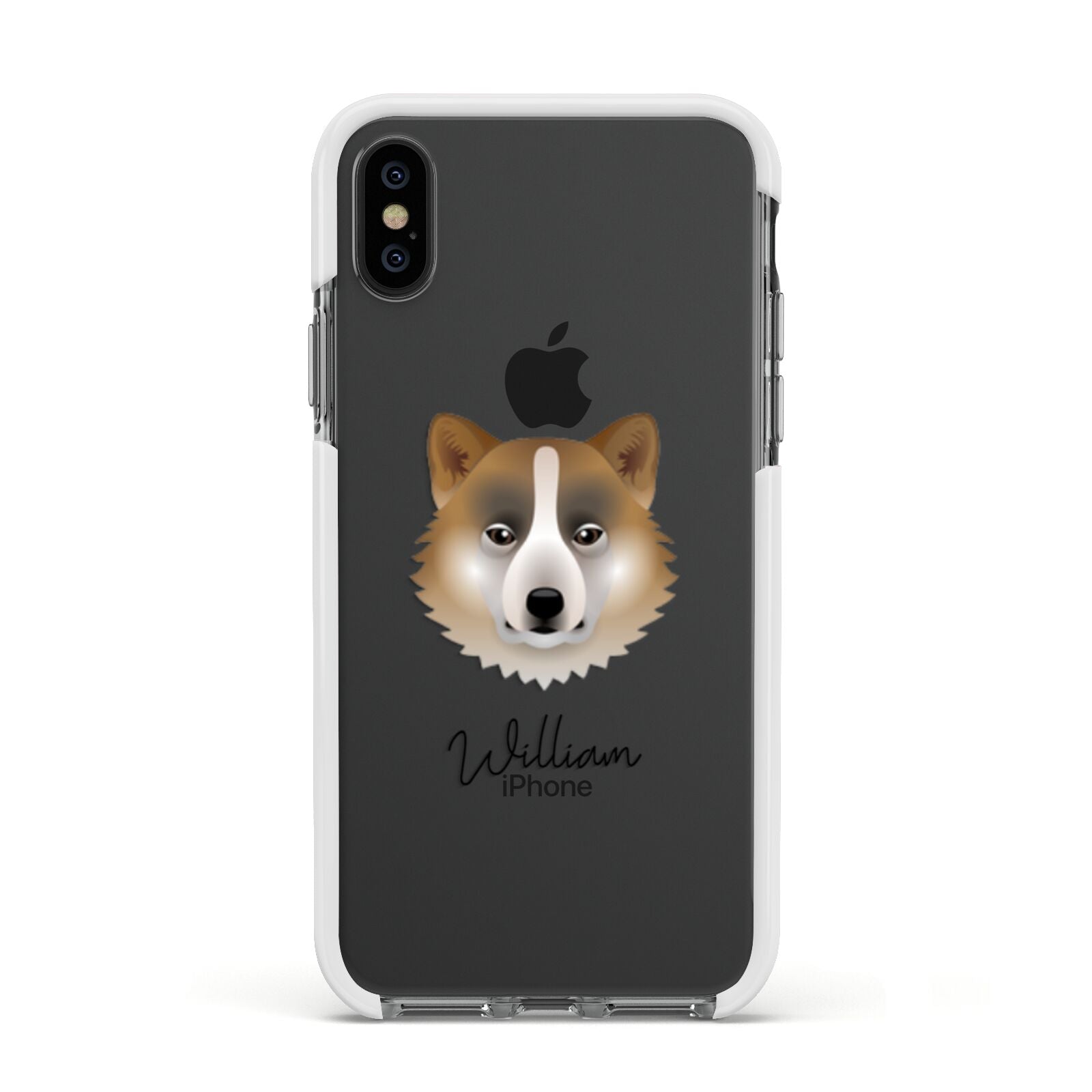 Greenland Dog Personalised Apple iPhone Xs Impact Case White Edge on Black Phone