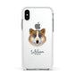 Greenland Dog Personalised Apple iPhone Xs Impact Case White Edge on Silver Phone