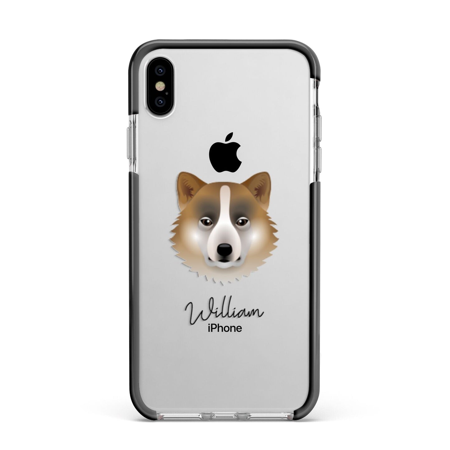 Greenland Dog Personalised Apple iPhone Xs Max Impact Case Black Edge on Silver Phone