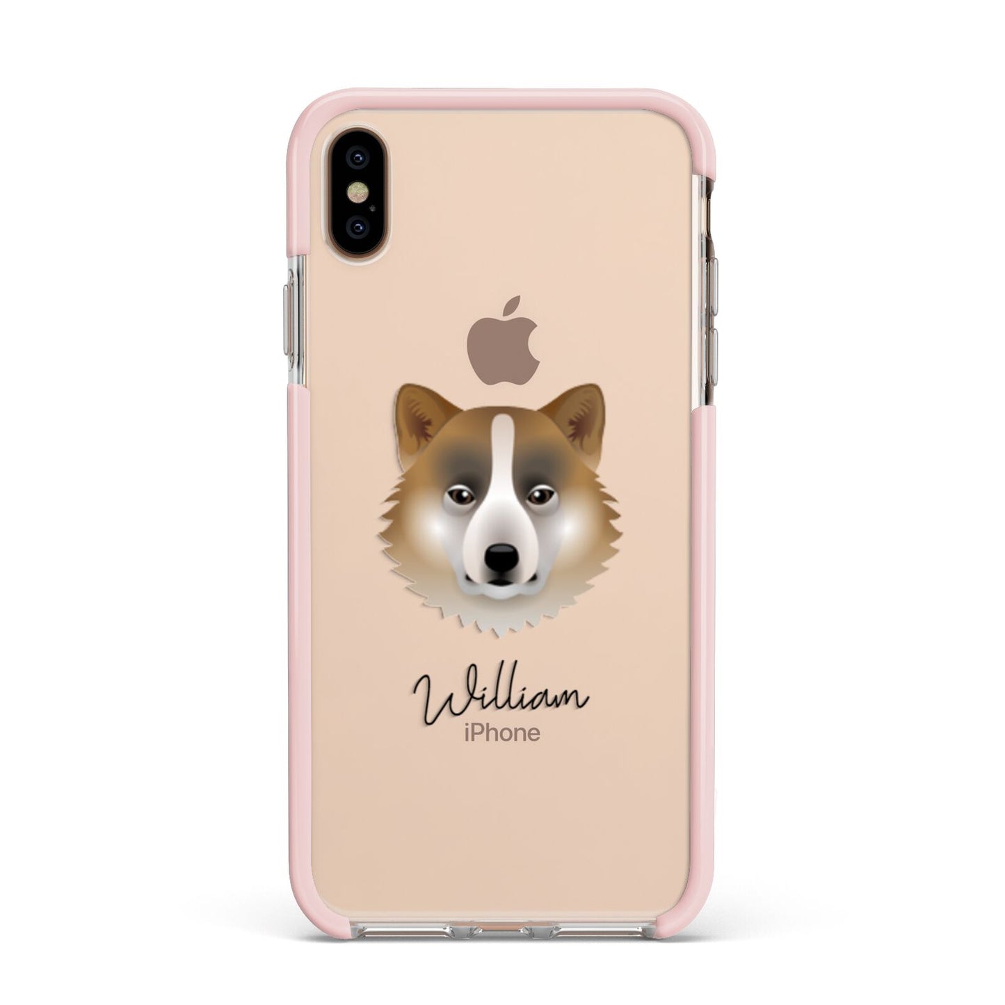 Greenland Dog Personalised Apple iPhone Xs Max Impact Case Pink Edge on Gold Phone