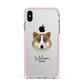 Greenland Dog Personalised Apple iPhone Xs Max Impact Case Pink Edge on Silver Phone