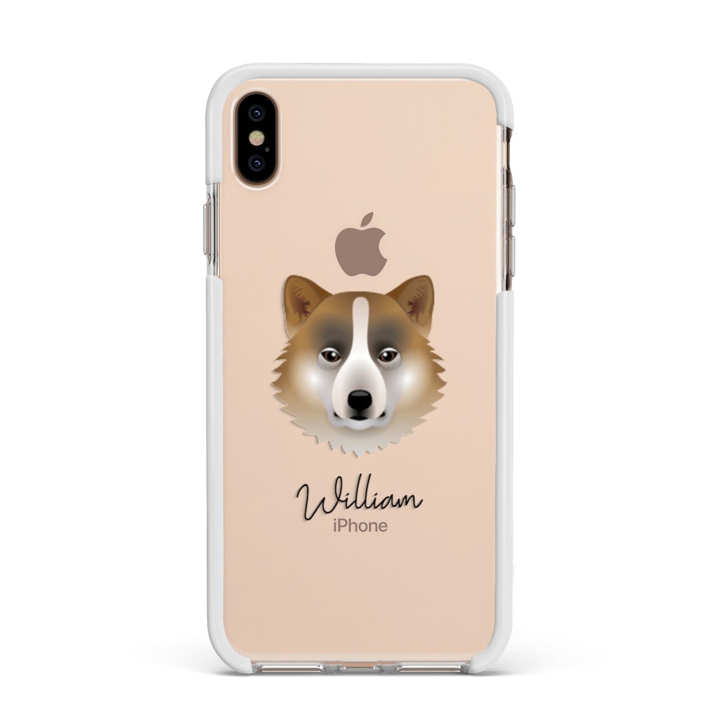 Greenland Dog Personalised Apple iPhone Xs Max Impact Case White Edge on Gold Phone