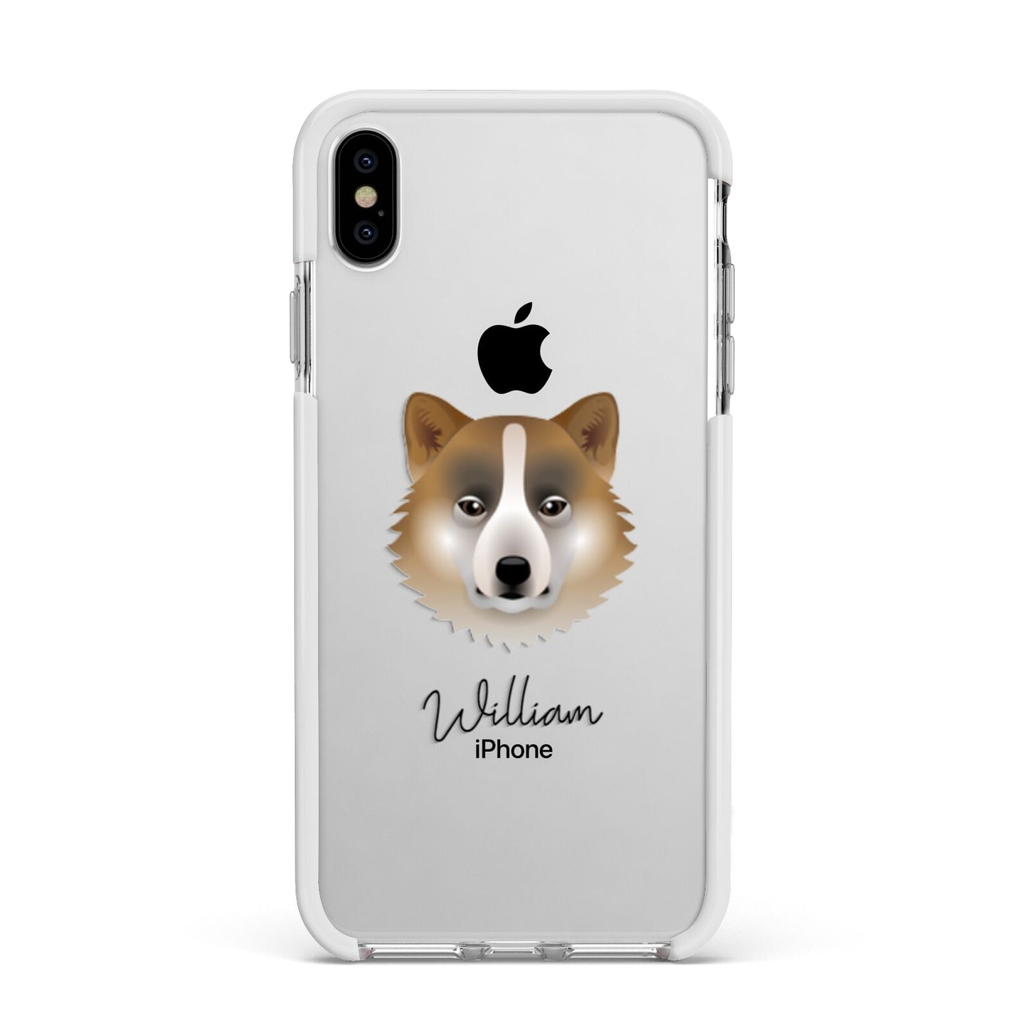 Greenland Dog Personalised Apple iPhone Xs Max Impact Case White Edge on Silver Phone