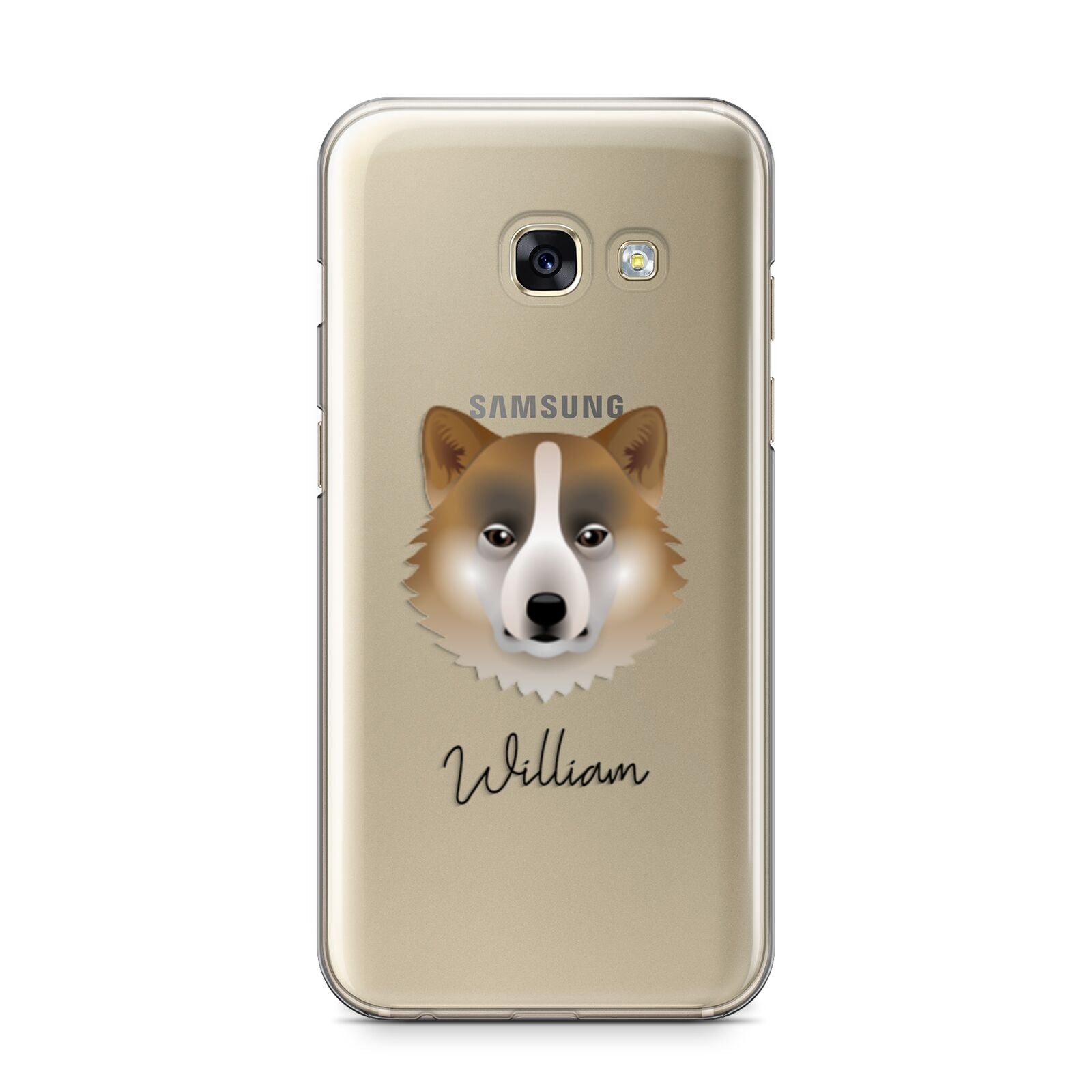 Greenland Dog Personalised Samsung Galaxy A3 2017 Case on gold phone