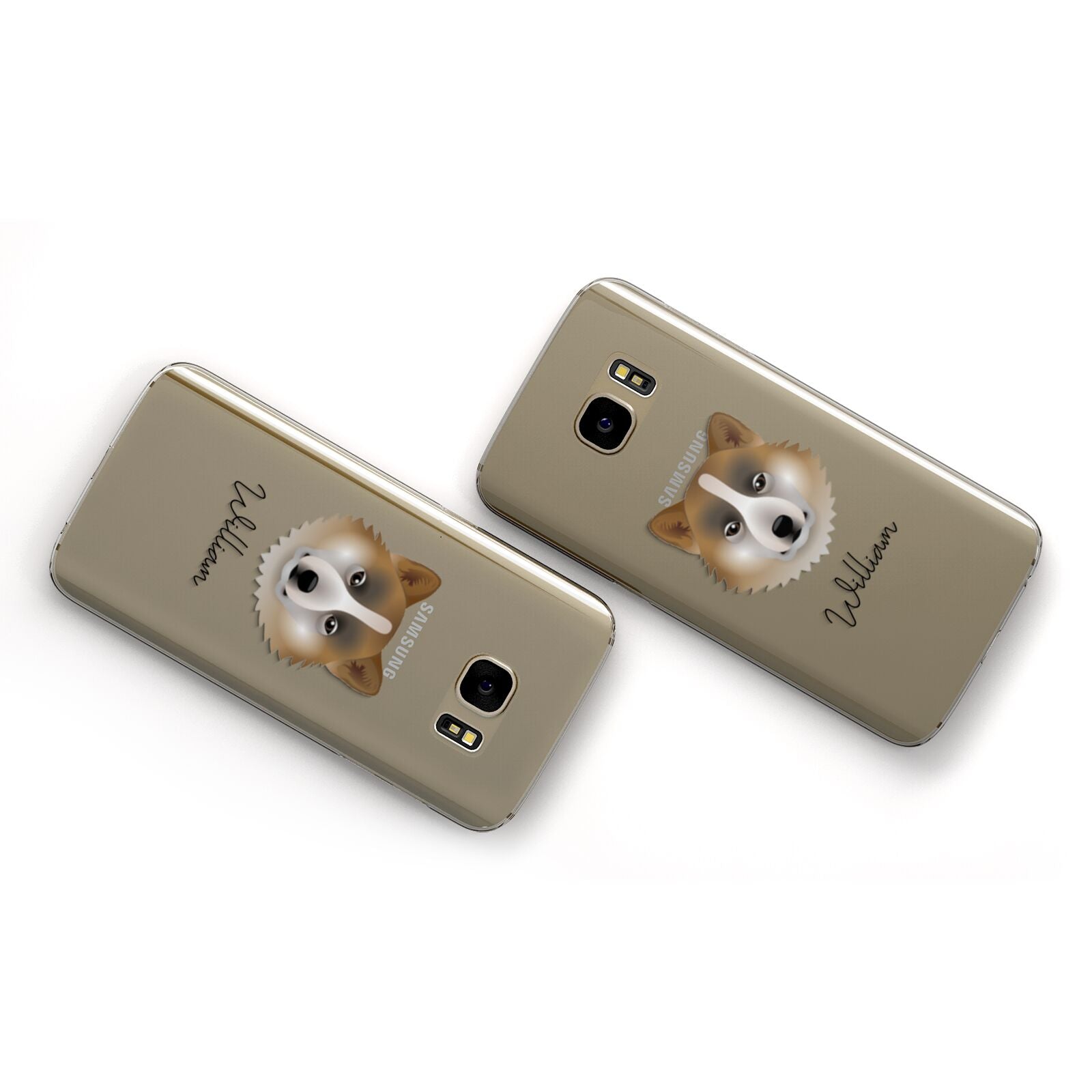 Greenland Dog Personalised Samsung Galaxy Case Flat Overview