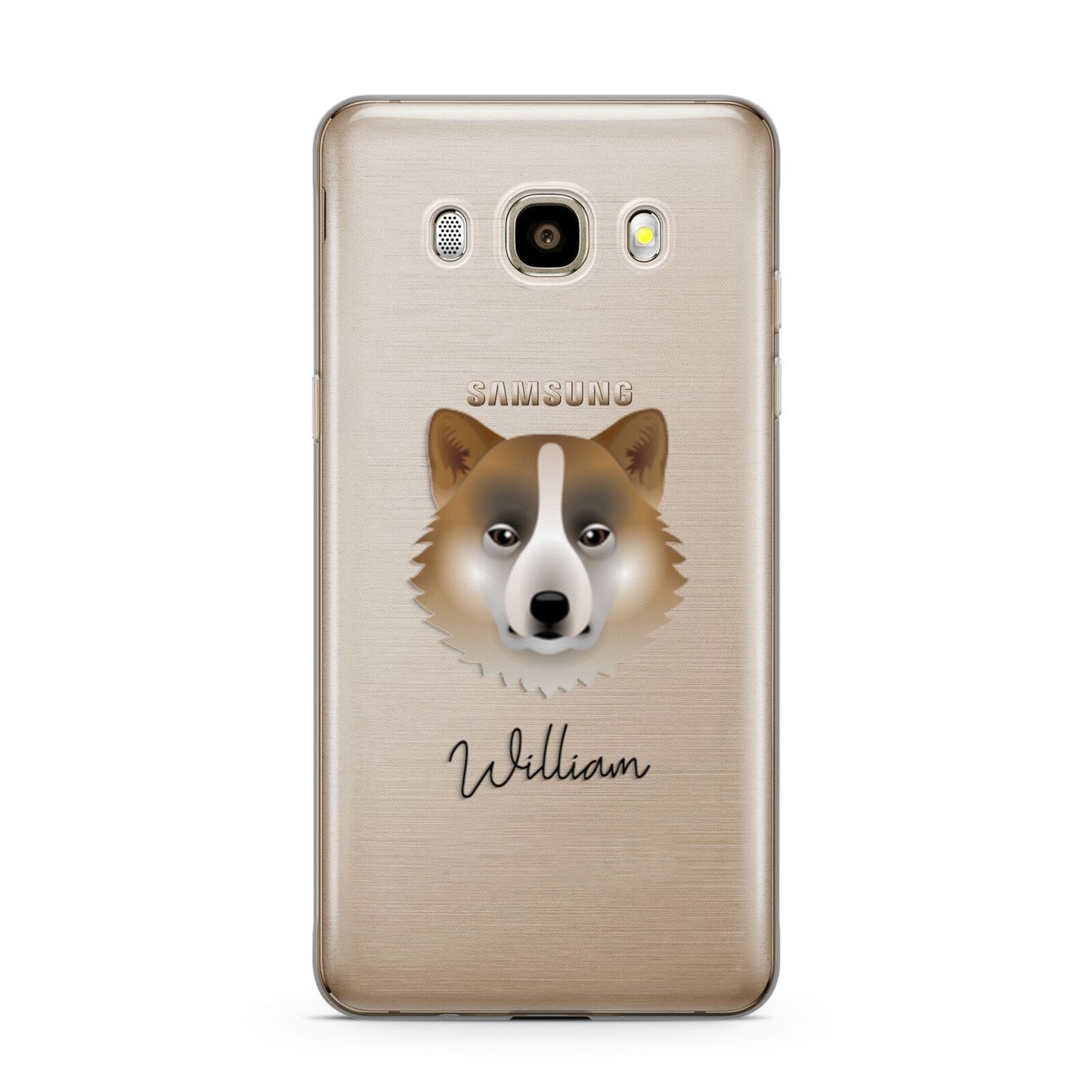 Greenland Dog Personalised Samsung Galaxy J7 2016 Case on gold phone