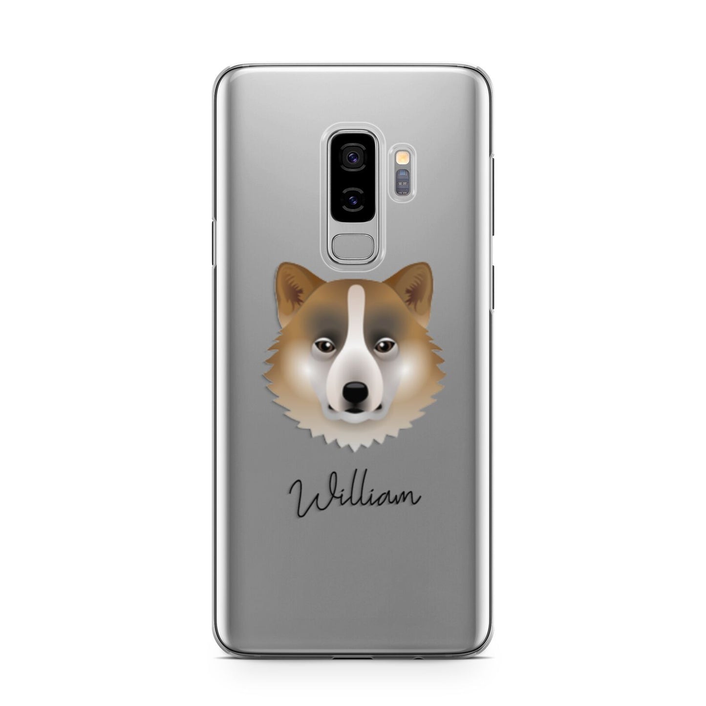 Greenland Dog Personalised Samsung Galaxy S9 Plus Case on Silver phone