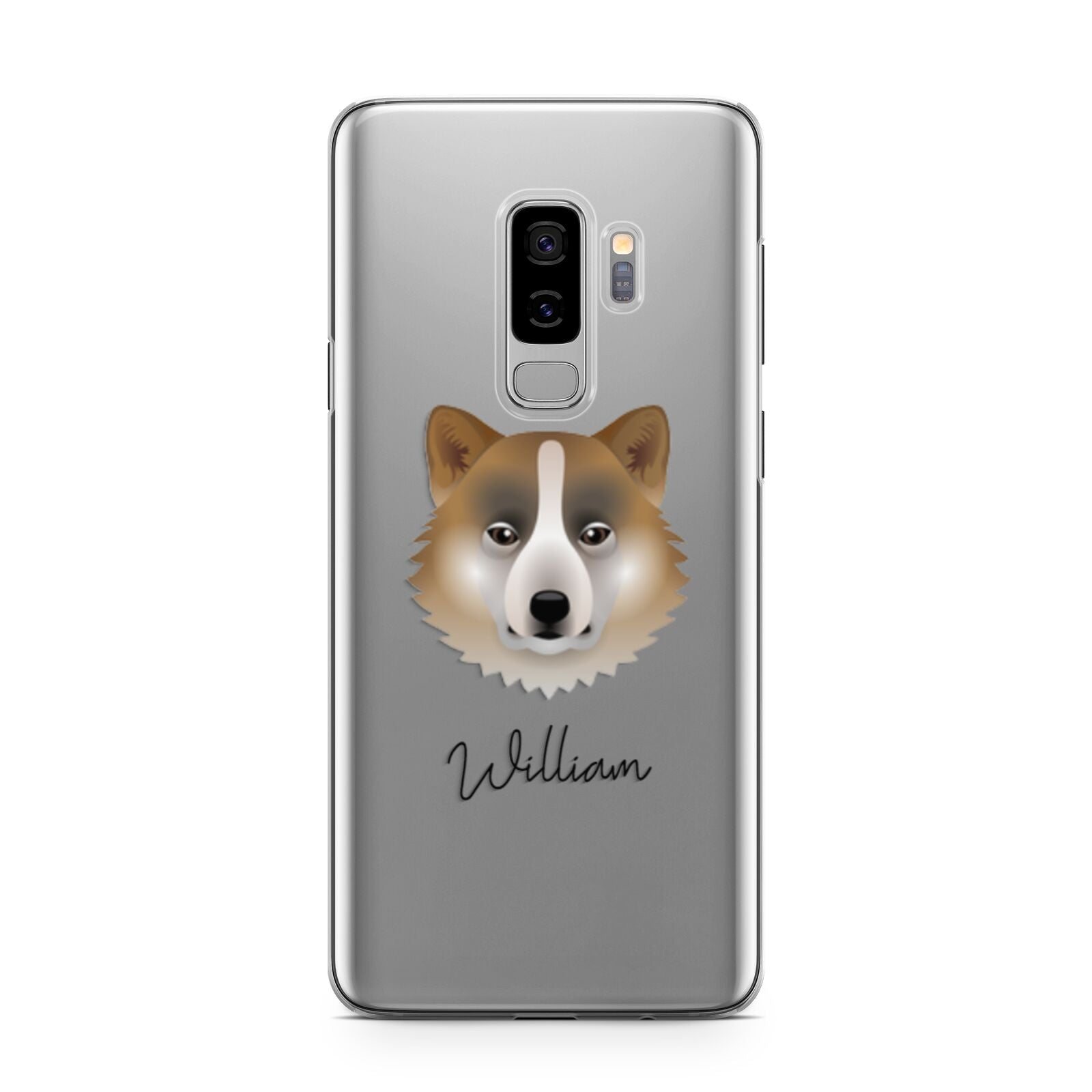 Greenland Dog Personalised Samsung Galaxy S9 Plus Case on Silver phone