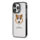 Greenland Dog Personalised iPhone 13 Pro Black Impact Case Side Angle on Silver phone