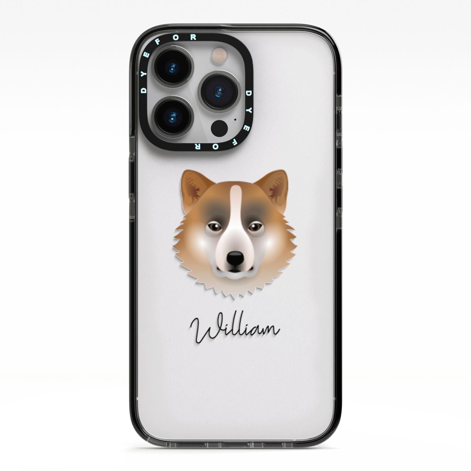 Greenland Dog Personalised iPhone 13 Pro Black Impact Case on Silver phone