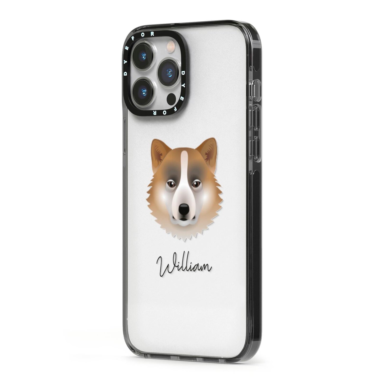 Greenland Dog Personalised iPhone 13 Pro Max Black Impact Case Side Angle on Silver phone