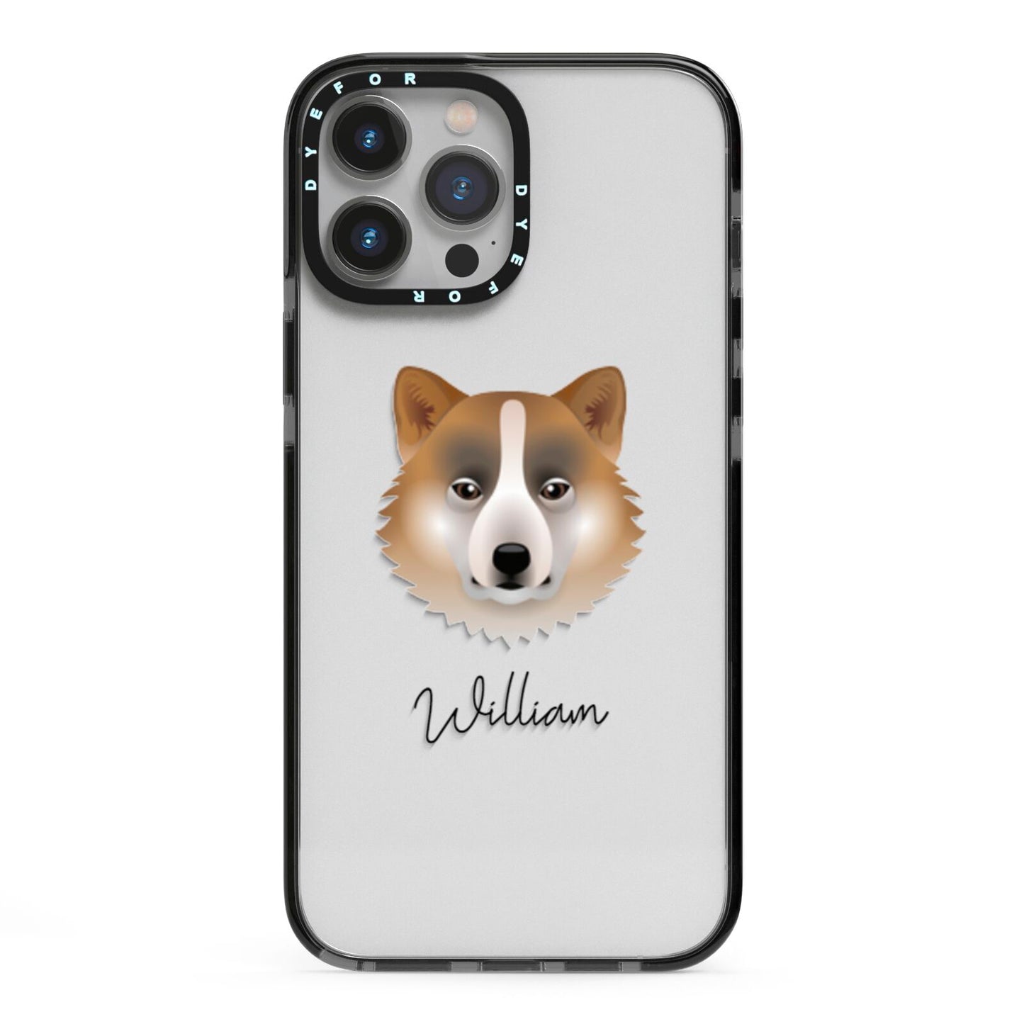 Greenland Dog Personalised iPhone 13 Pro Max Black Impact Case on Silver phone