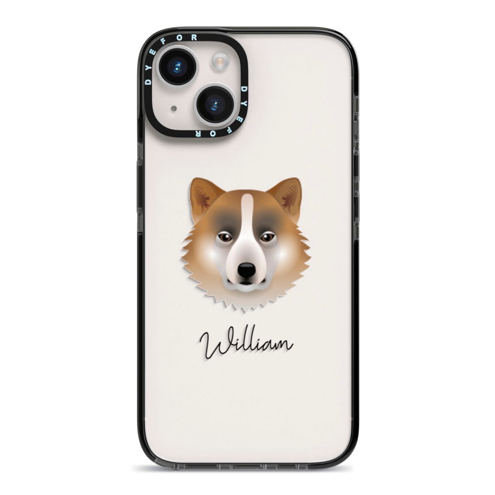 Greenland Dog Personalised iPhone 14 Black Impact Case on Silver phone