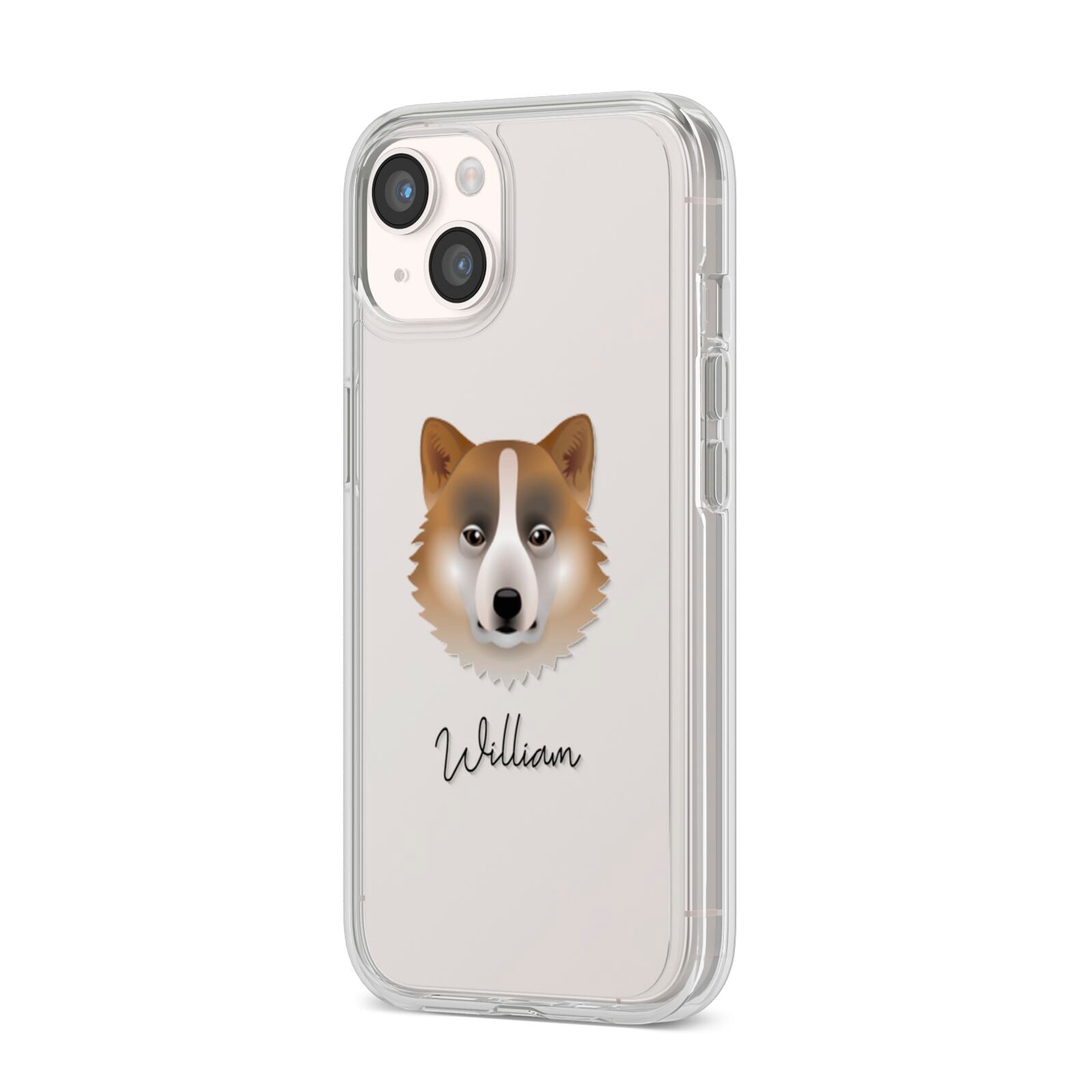 Greenland Dog Personalised iPhone 14 Clear Tough Case Starlight Angled Image