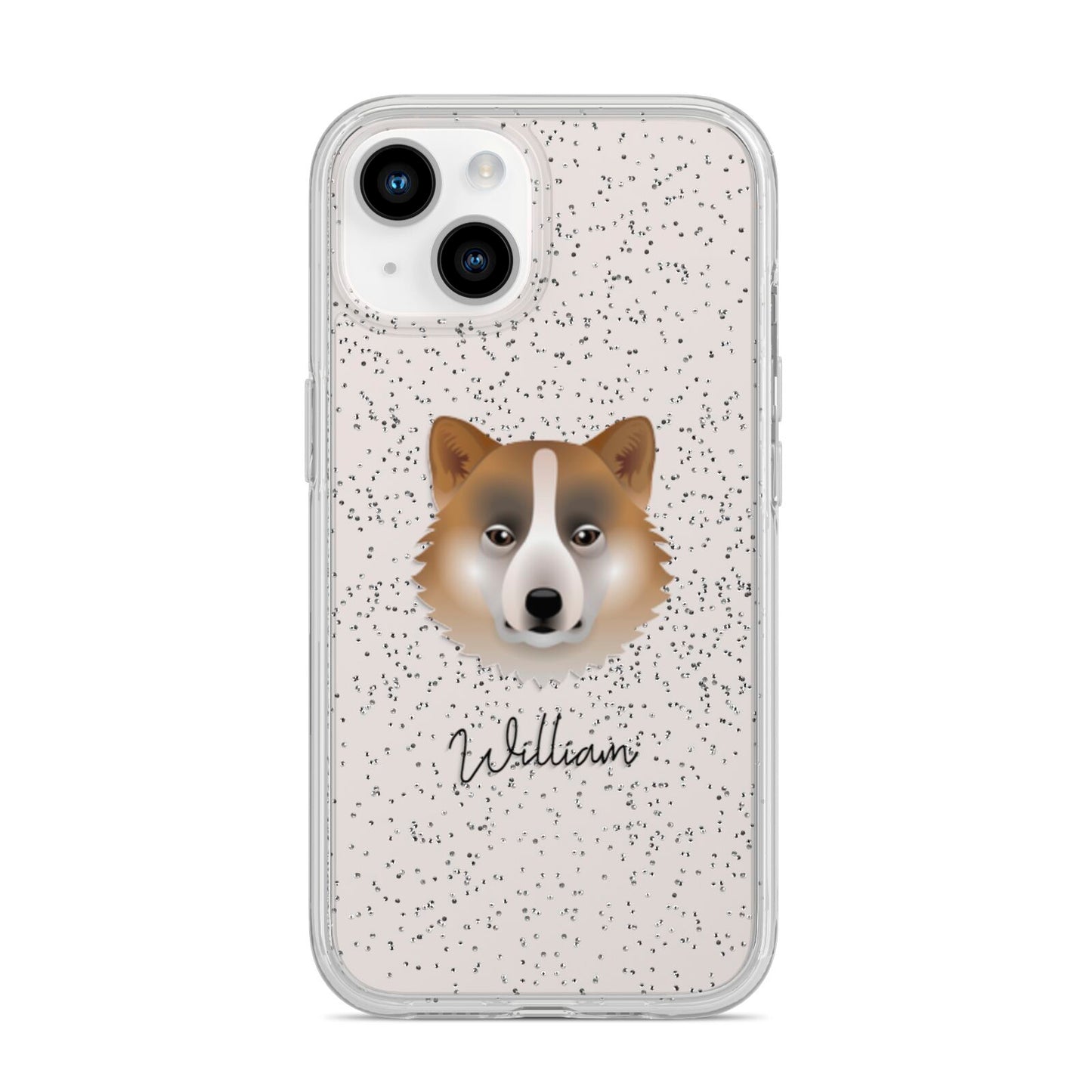 Greenland Dog Personalised iPhone 14 Glitter Tough Case Starlight
