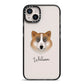 Greenland Dog Personalised iPhone 14 Plus Black Impact Case on Silver phone