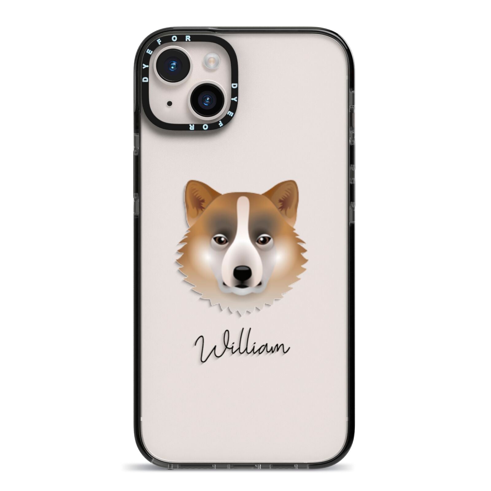 Greenland Dog Personalised iPhone 14 Plus Black Impact Case on Silver phone