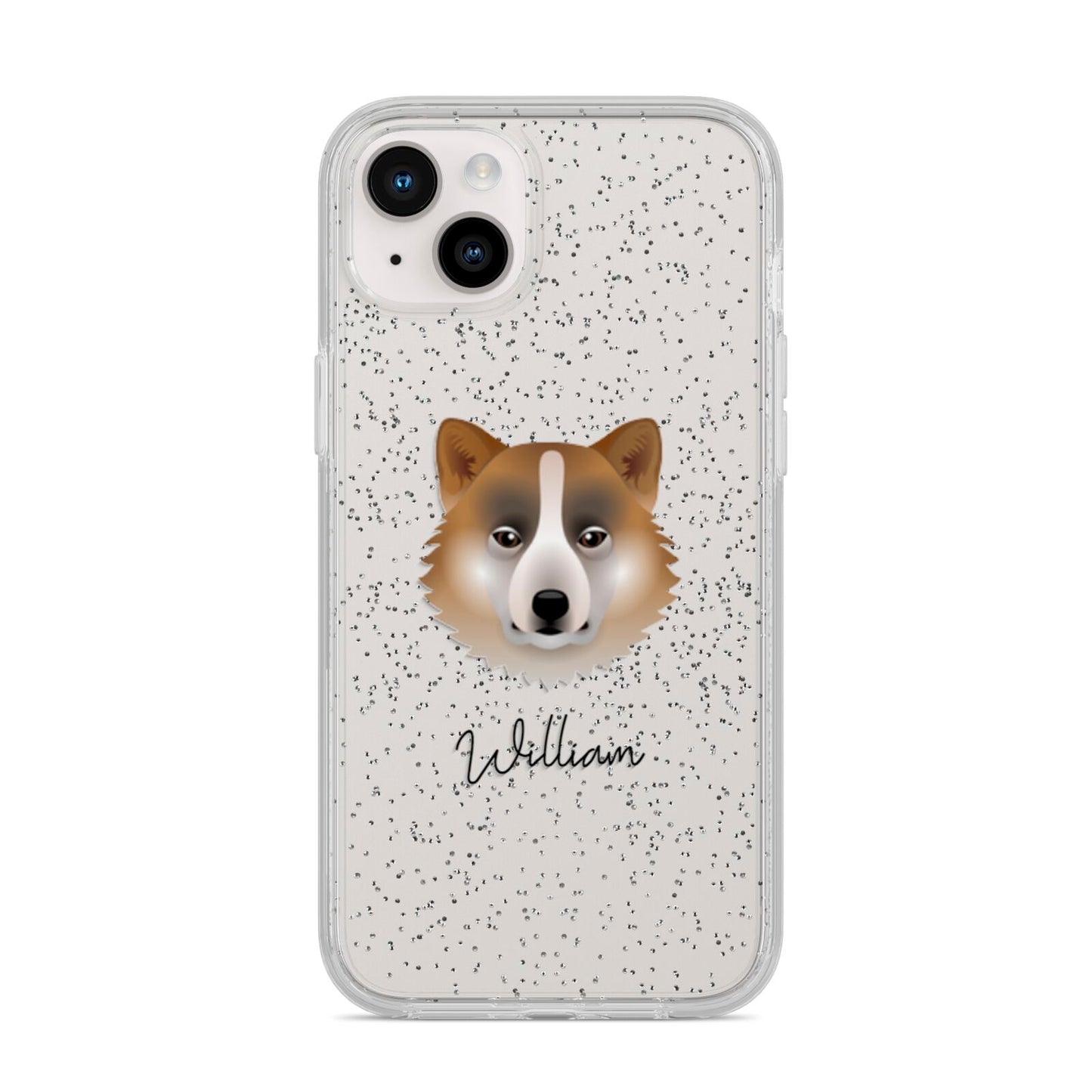Greenland Dog Personalised iPhone 14 Plus Glitter Tough Case Starlight