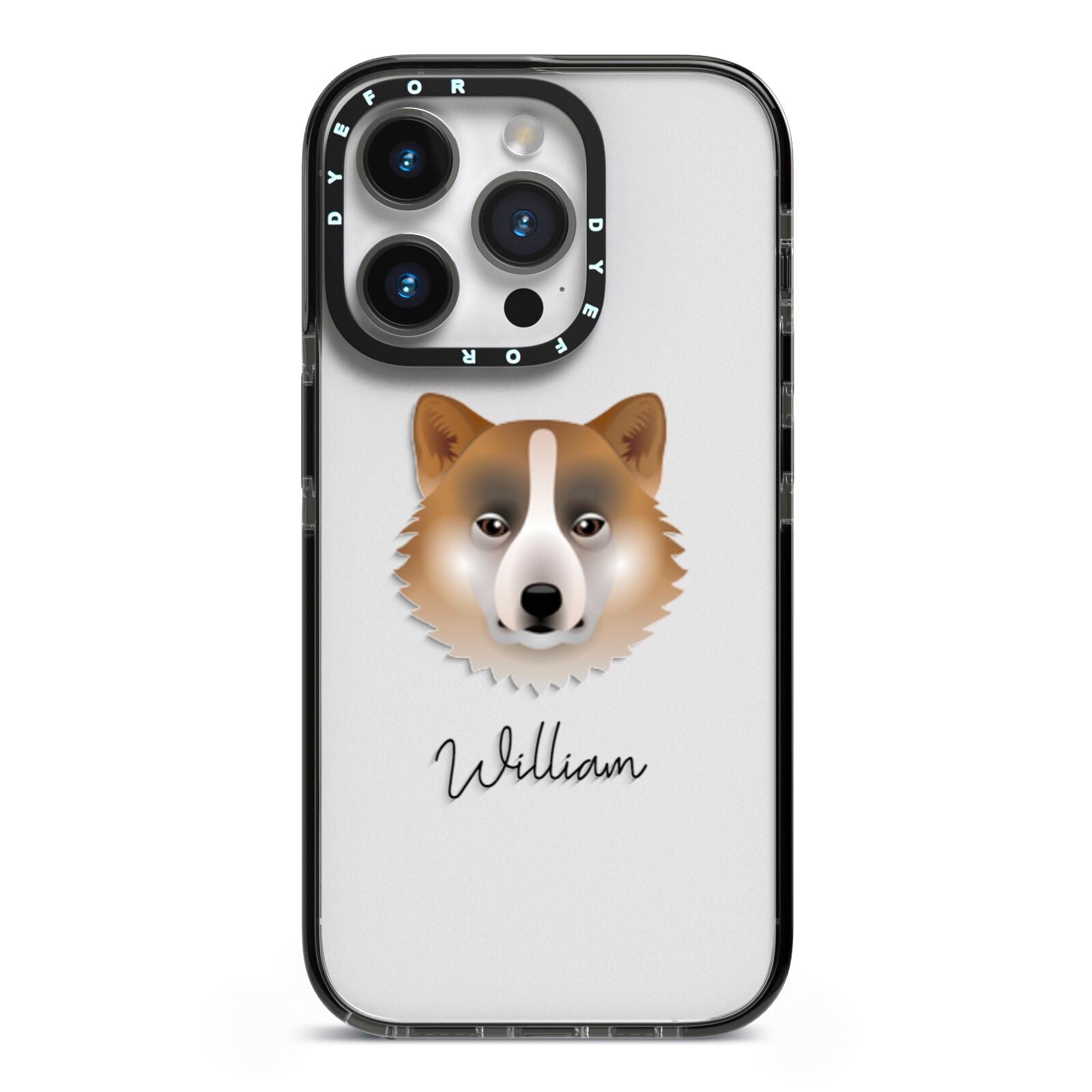 Greenland Dog Personalised iPhone 14 Pro Black Impact Case on Silver phone