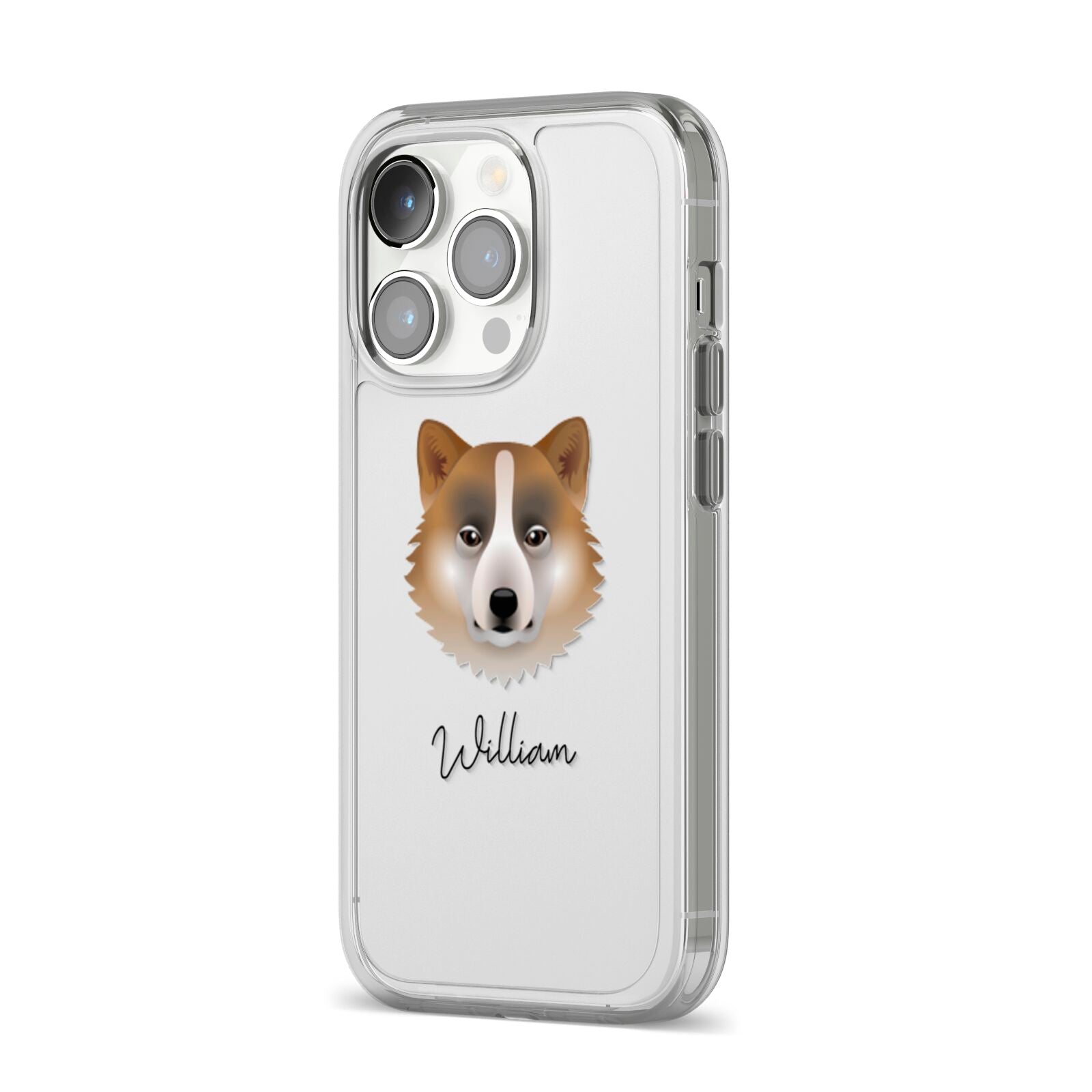 Greenland Dog Personalised iPhone 14 Pro Clear Tough Case Silver Angled Image