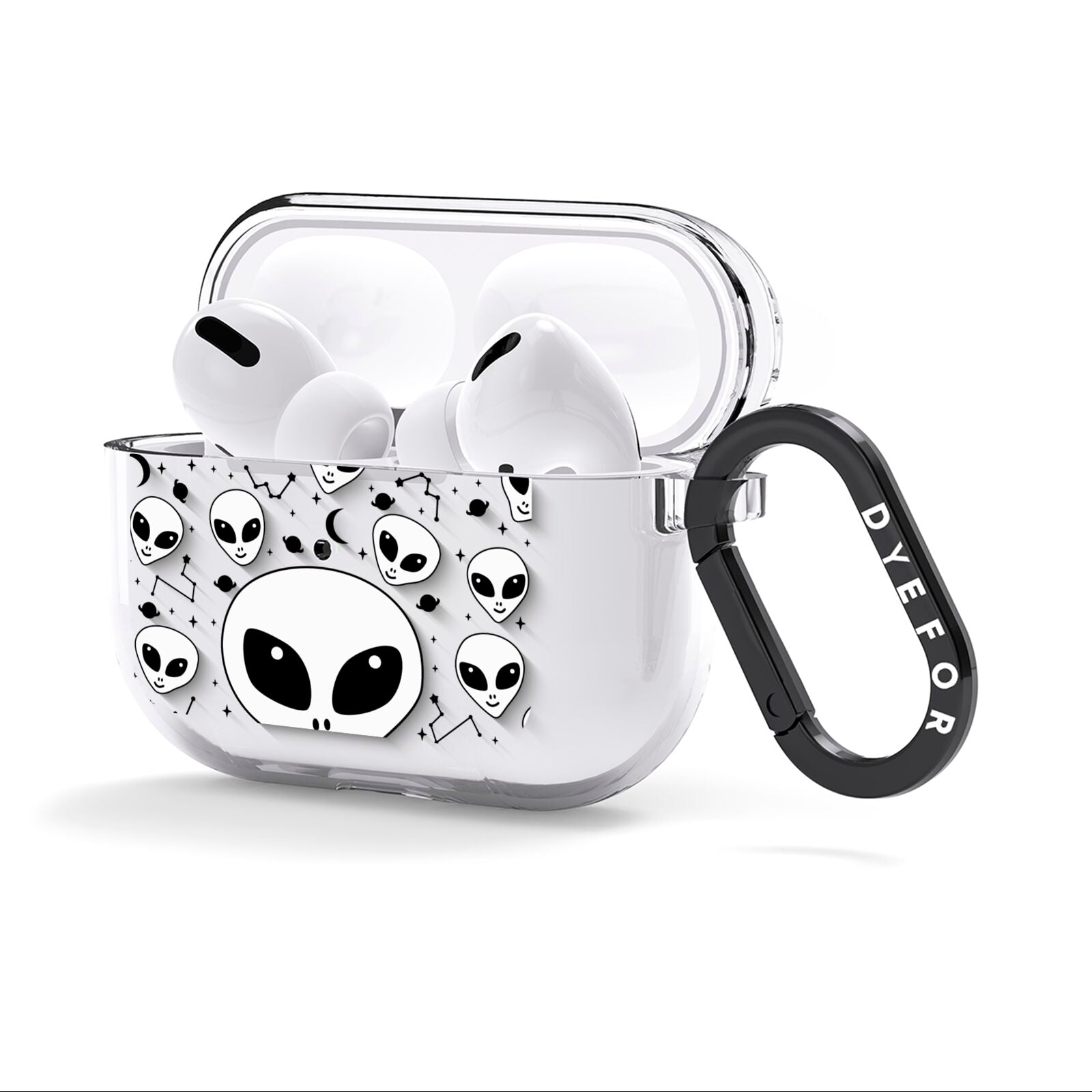 Grey Aliens Constellation AirPods Clear Case 3rd Gen Side Image