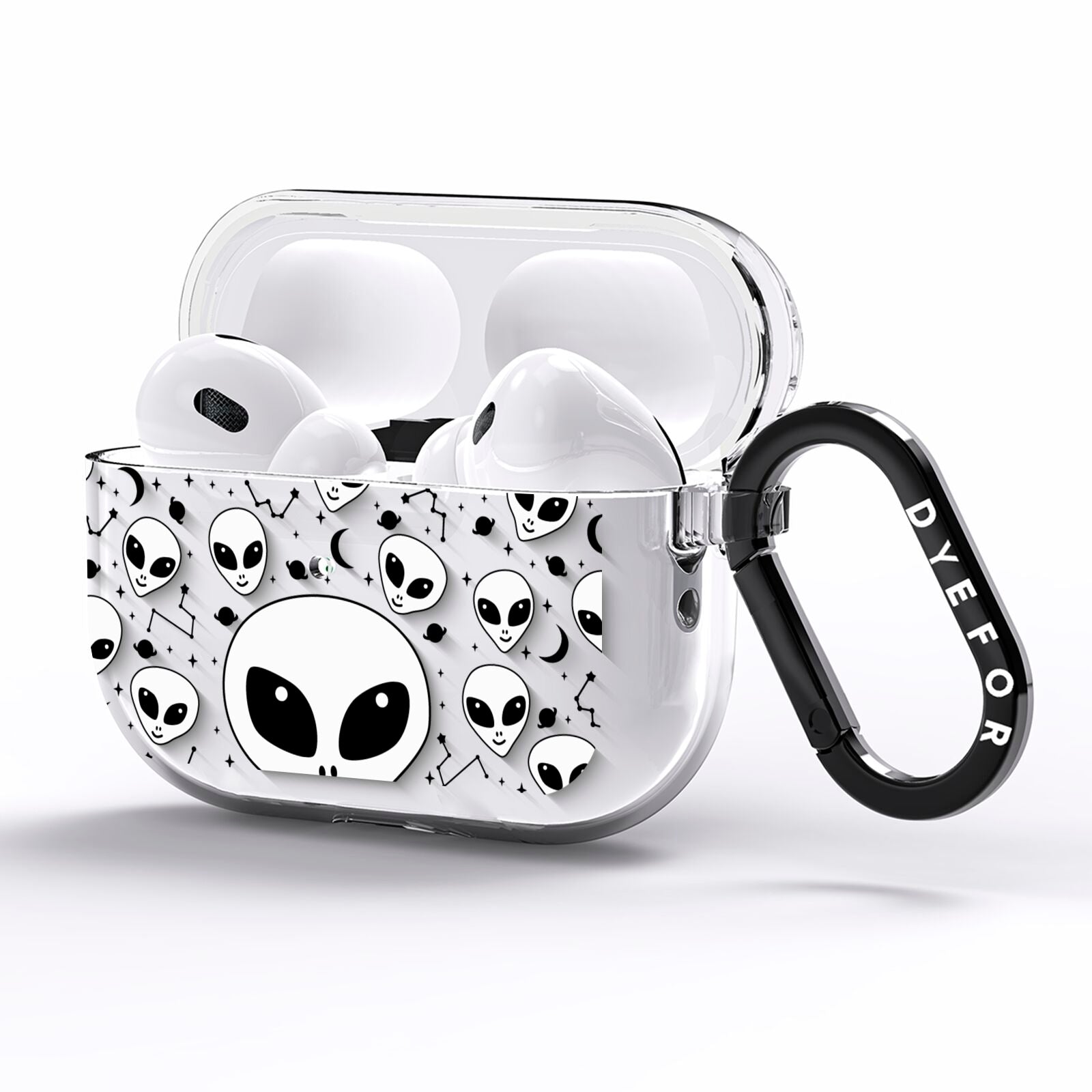 Grey Aliens Constellation AirPods Pro Clear Case Side Image