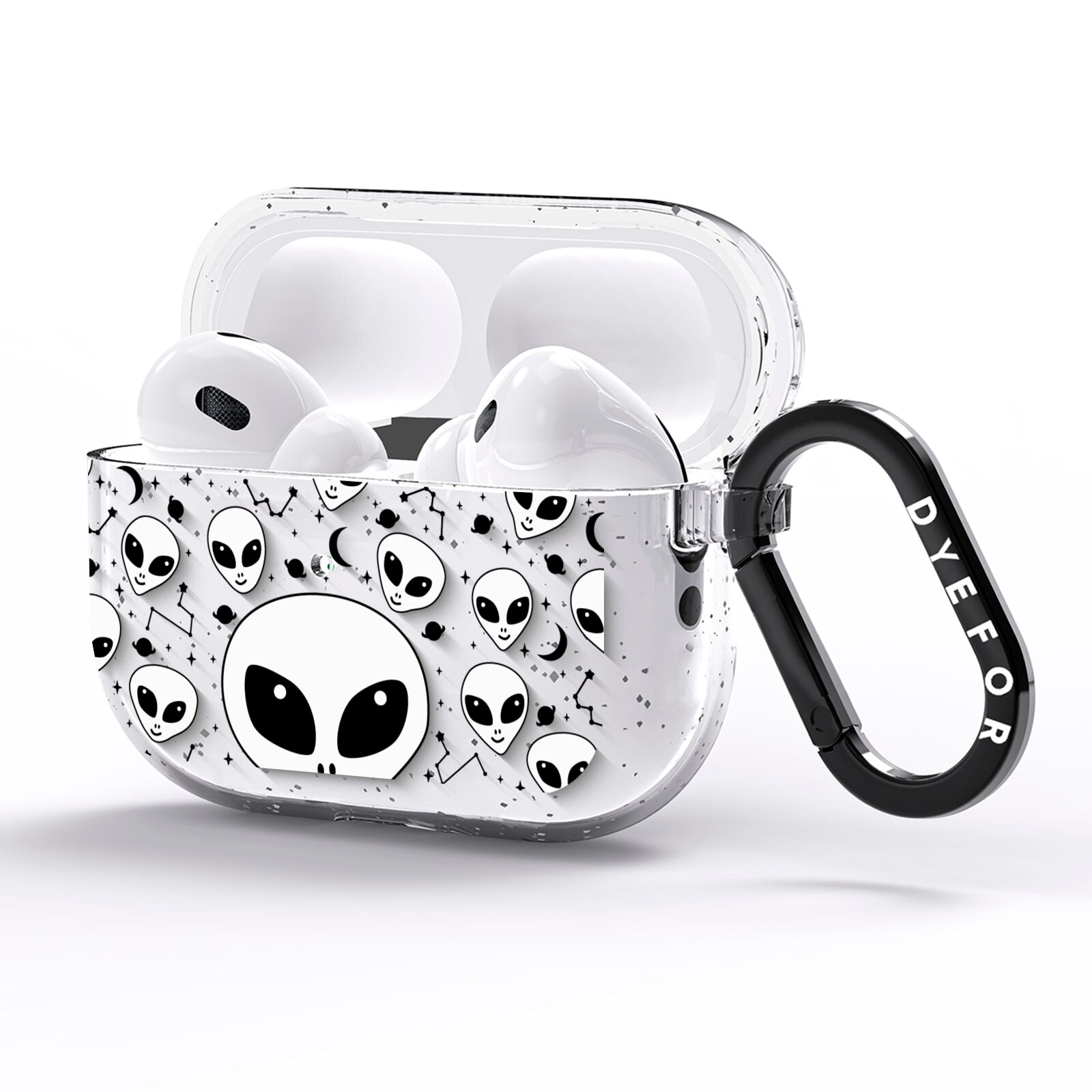 Grey Aliens Constellation AirPods Pro Glitter Case Side Image