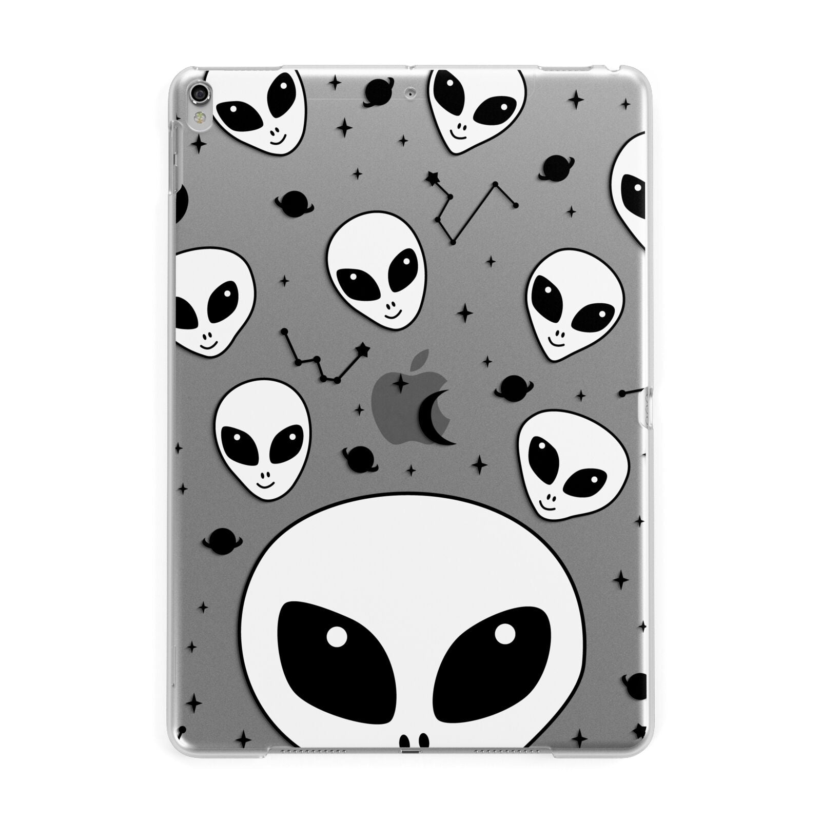 Grey Aliens Constellation Apple iPad Silver Case