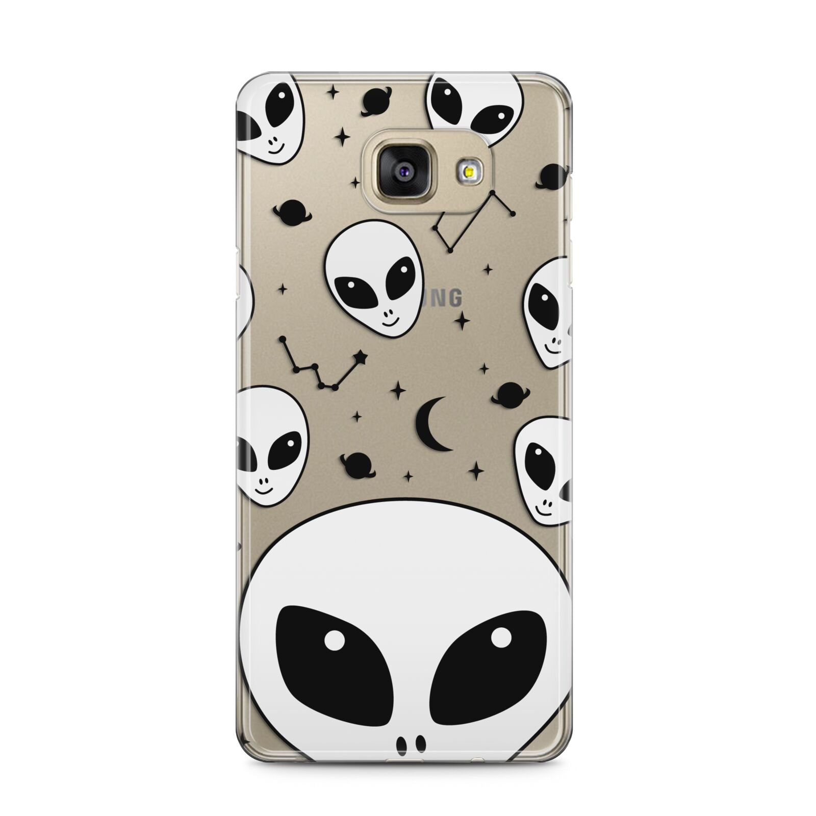 Grey Aliens Constellation Samsung Galaxy A5 2016 Case on gold phone