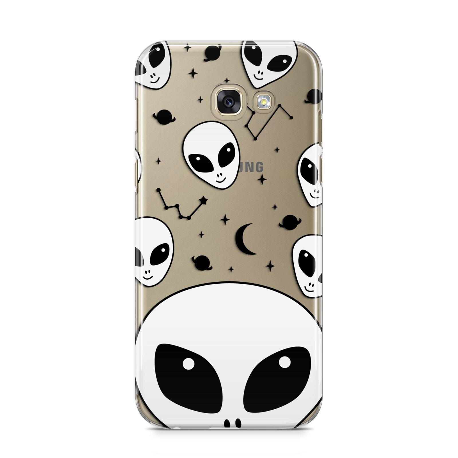 Grey Aliens Constellation Samsung Galaxy A5 2017 Case on gold phone