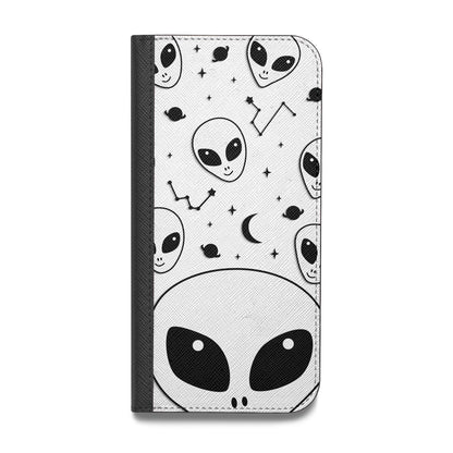 Grey Aliens Constellation Vegan Leather Flip iPhone Case