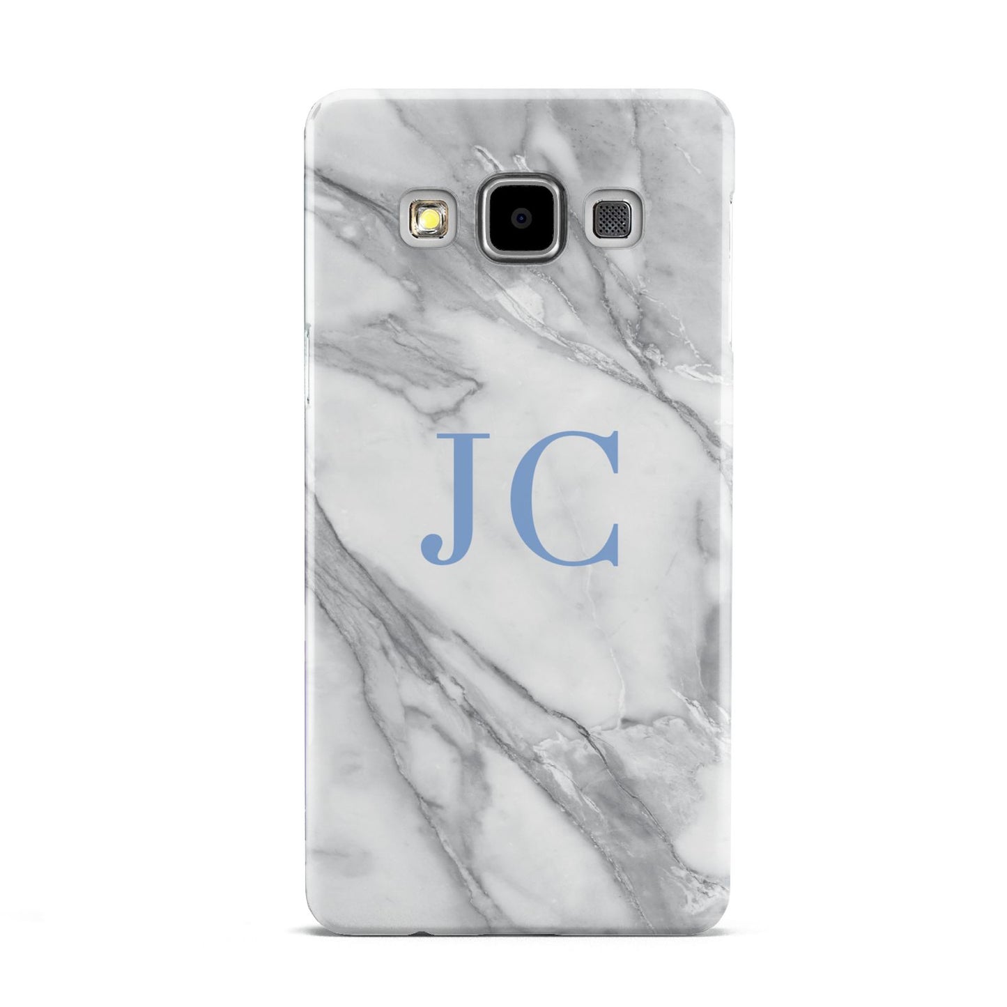 Grey Marble Blue Initials Samsung Galaxy A5 Case