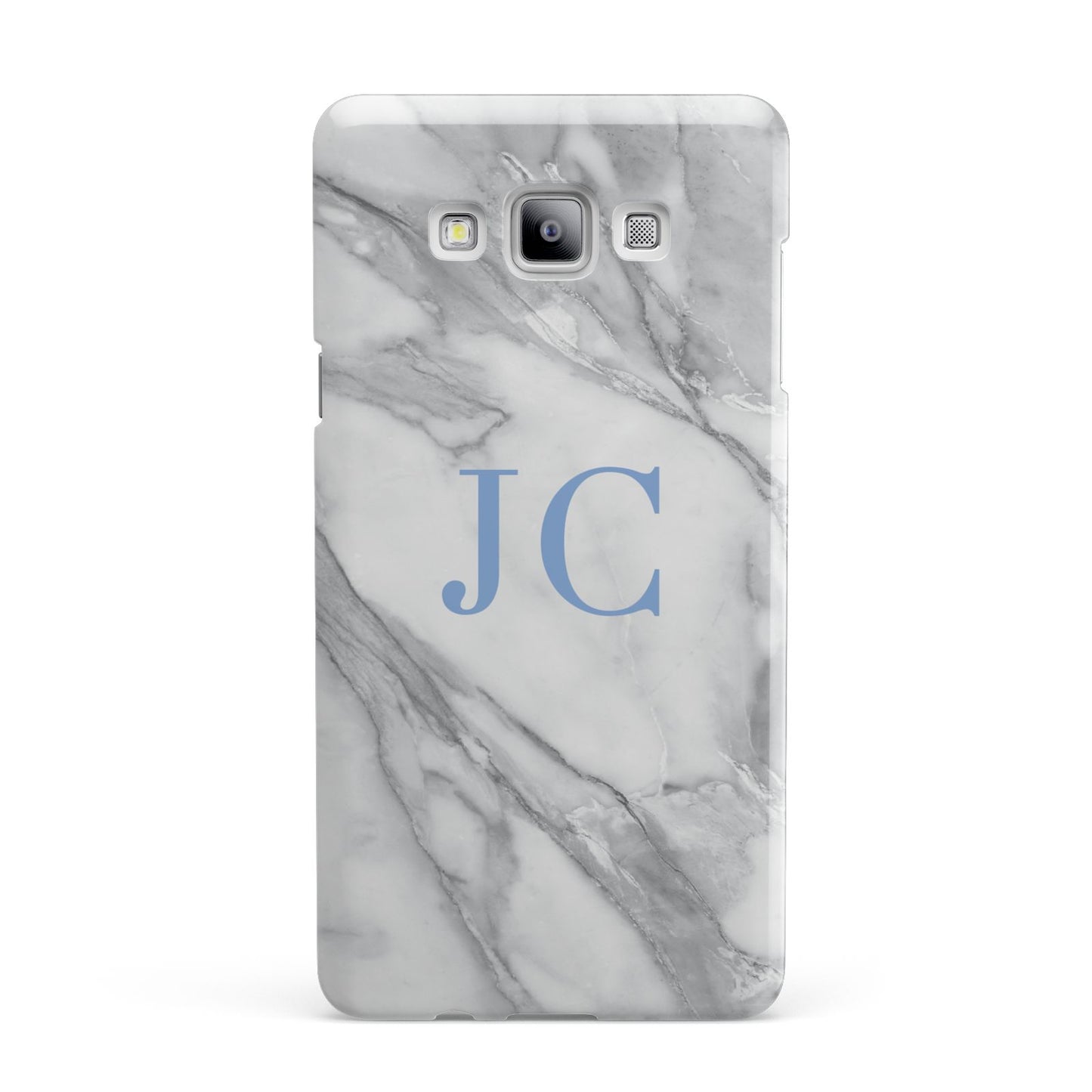 Grey Marble Blue Initials Samsung Galaxy A7 2015 Case