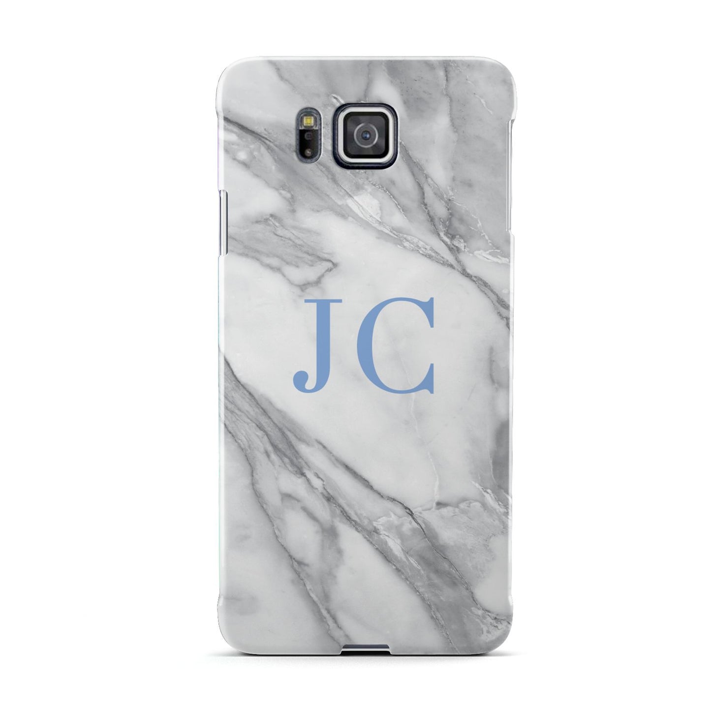 Grey Marble Blue Initials Samsung Galaxy Alpha Case