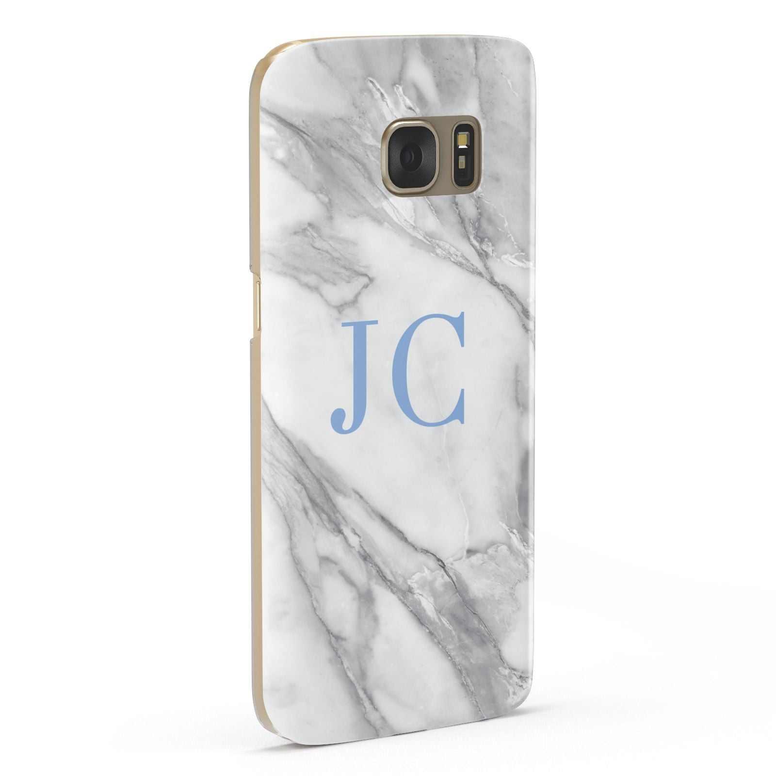 Grey Marble Blue Initials Samsung Galaxy Case Fourty Five Degrees