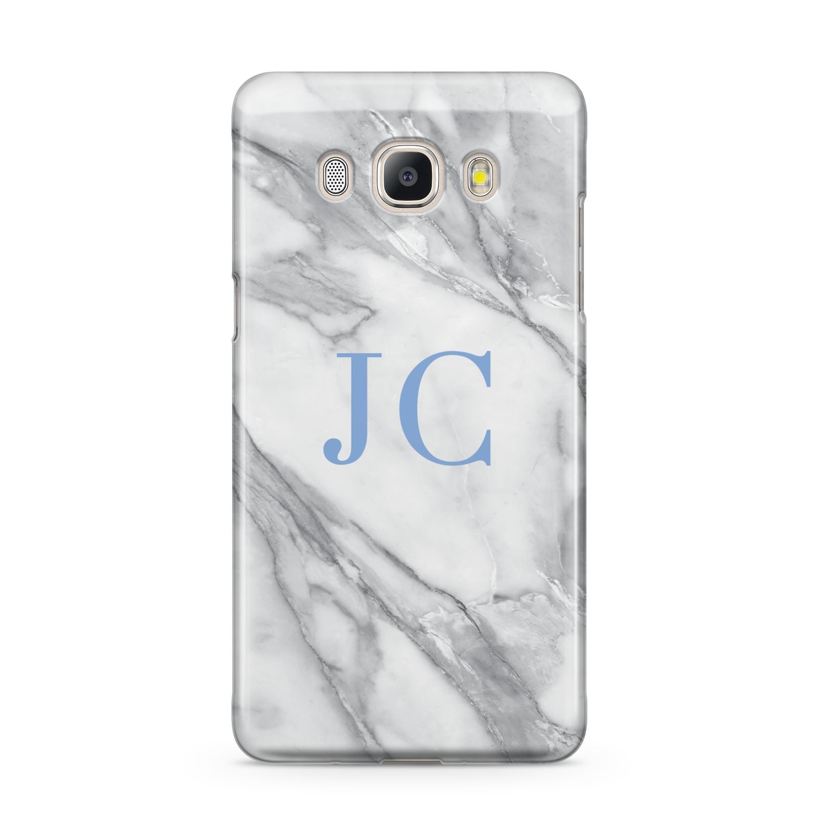 Grey Marble Blue Initials Samsung Galaxy J5 2016 Case