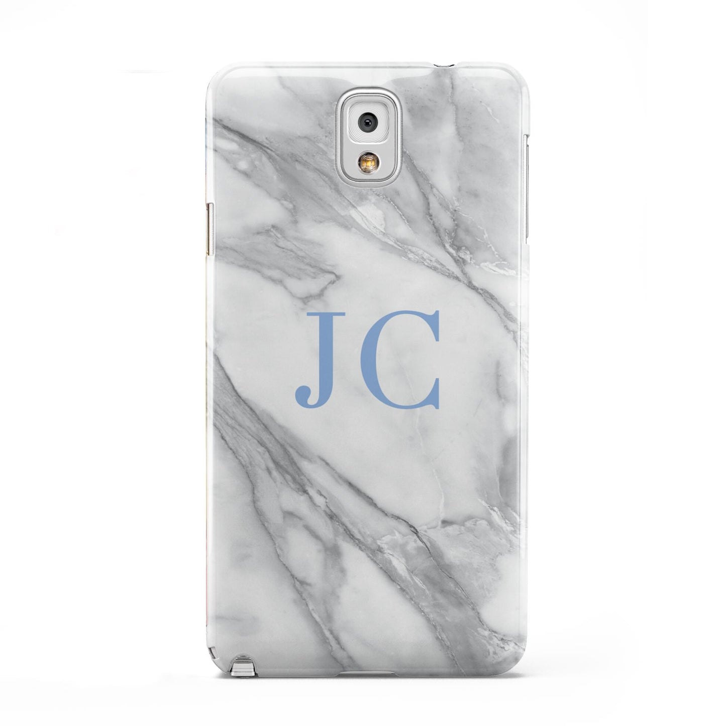 Grey Marble Blue Initials Samsung Galaxy Note 3 Case