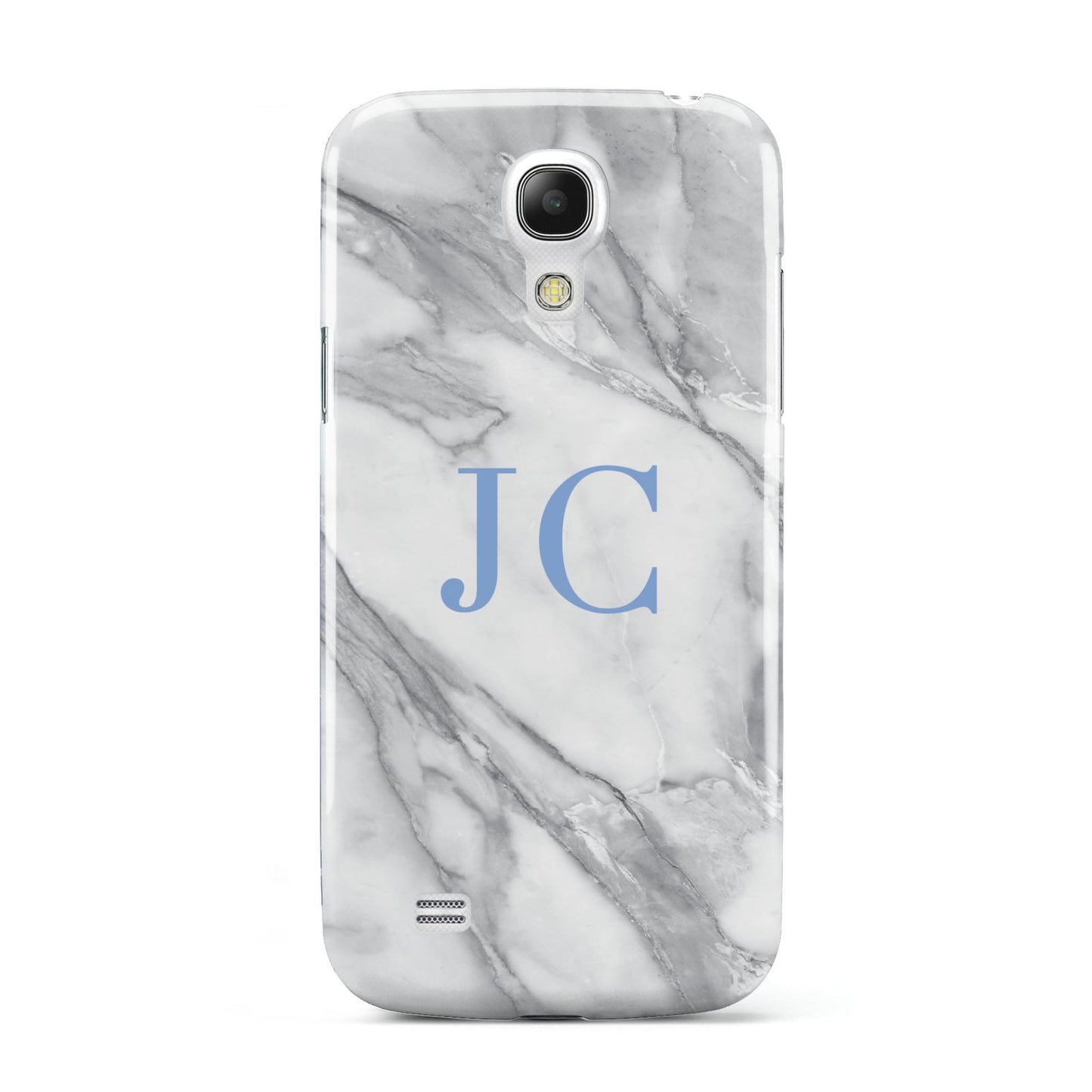 Grey Marble Blue Initials Samsung Galaxy S4 Mini Case