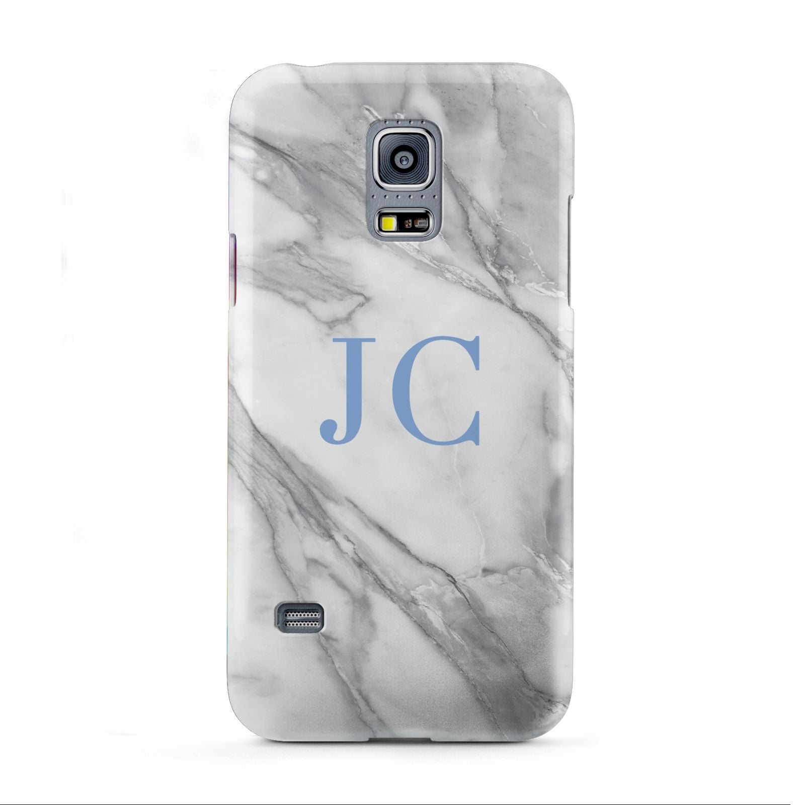 Grey Marble Blue Initials Samsung Galaxy S5 Mini Case