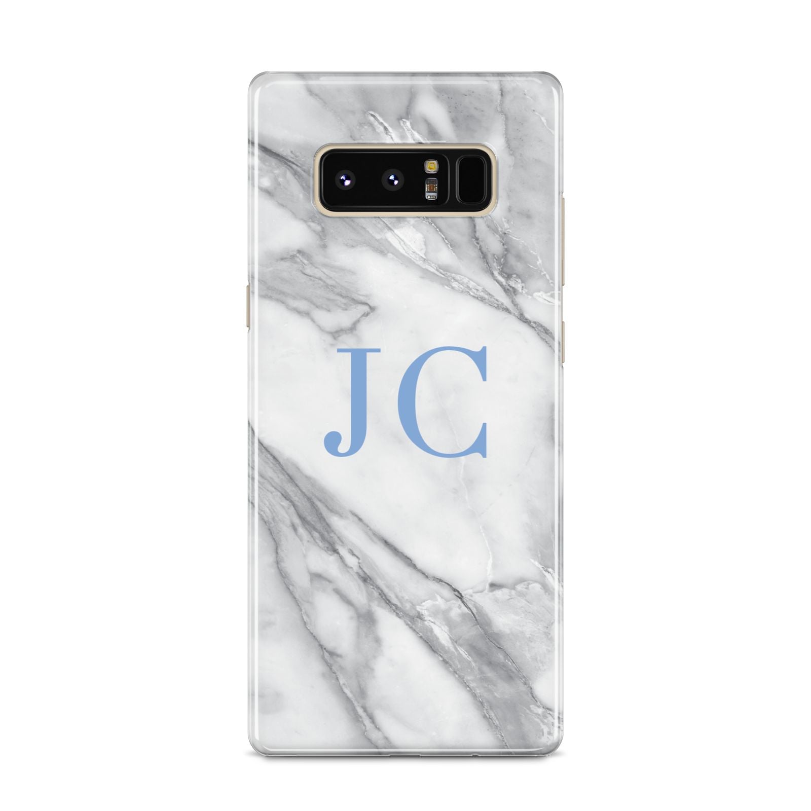 Grey Marble Blue Initials Samsung Galaxy S8 Case