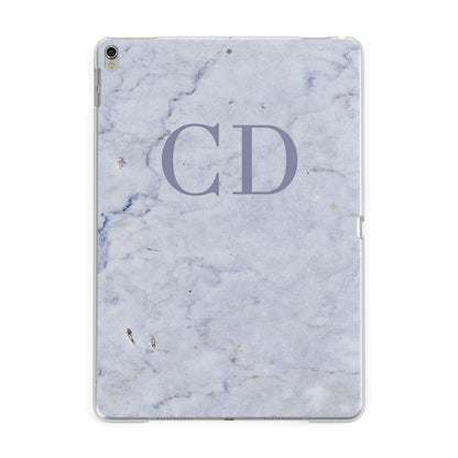 Grey Marble Grey Initials Apple iPad Silver Case