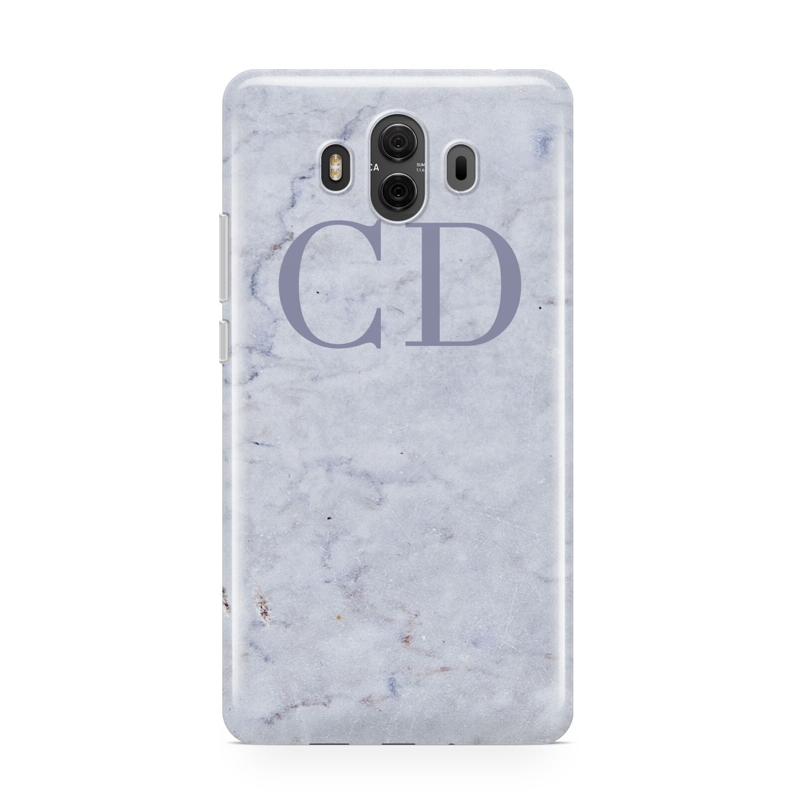 Grey Marble Grey Initials Huawei Mate 10 Protective Phone Case