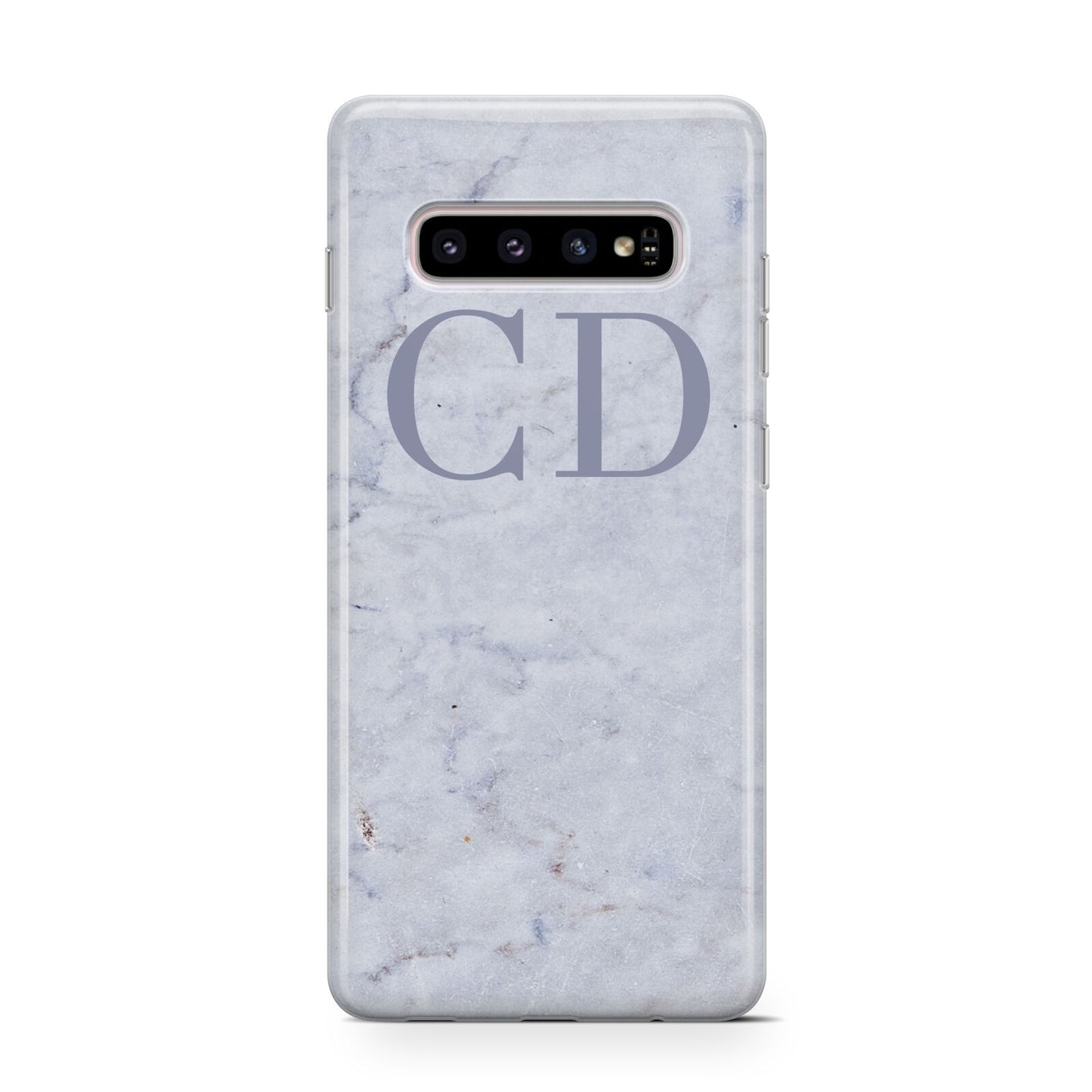 Grey Marble Grey Initials Protective Samsung Galaxy Case