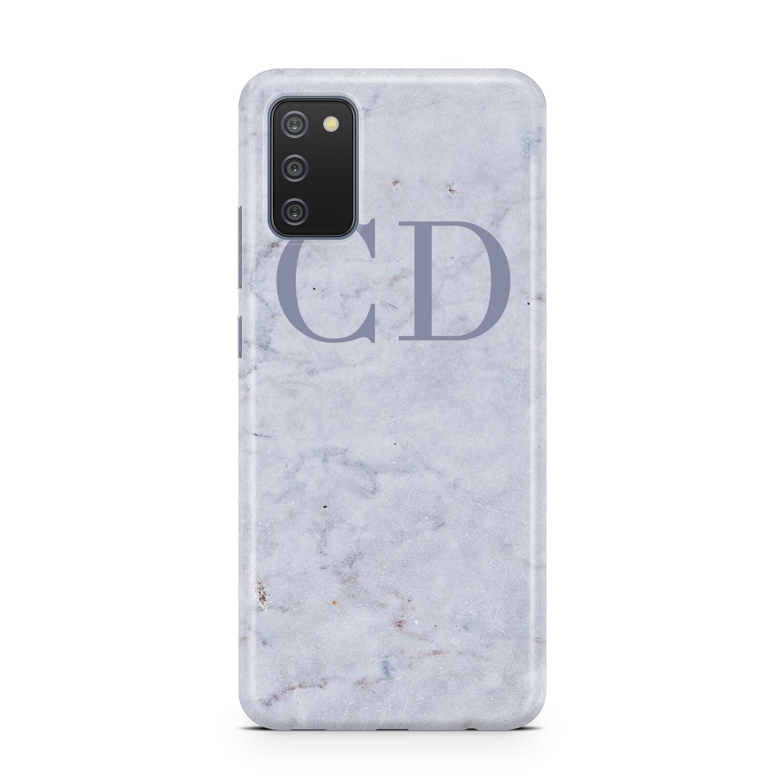 Grey Marble Grey Initials Samsung A02s Case