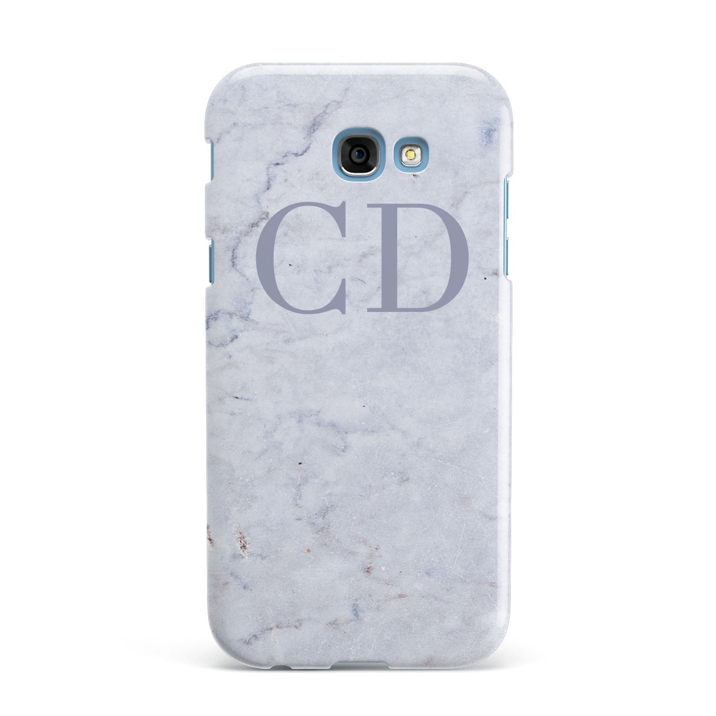 Grey Marble Grey Initials Samsung Galaxy A7 2017 Case