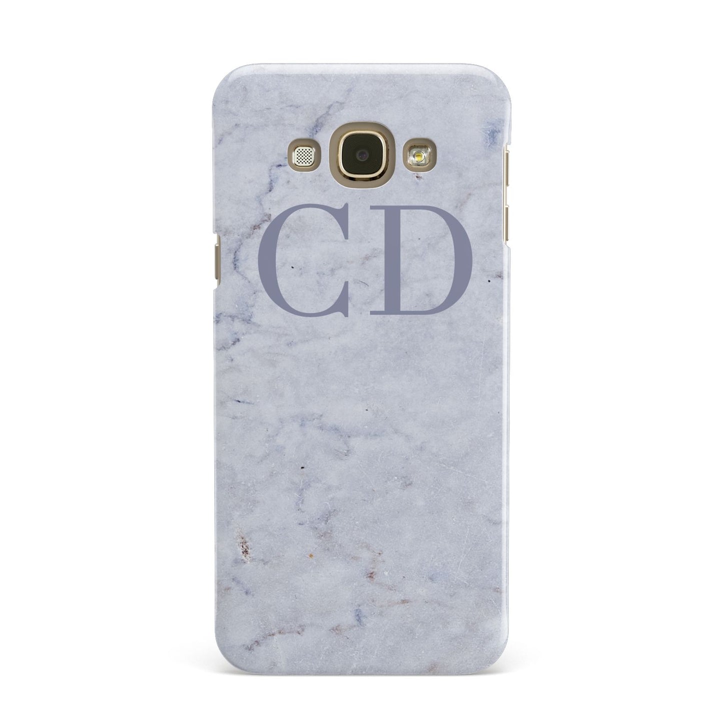 Grey Marble Grey Initials Samsung Galaxy A8 Case