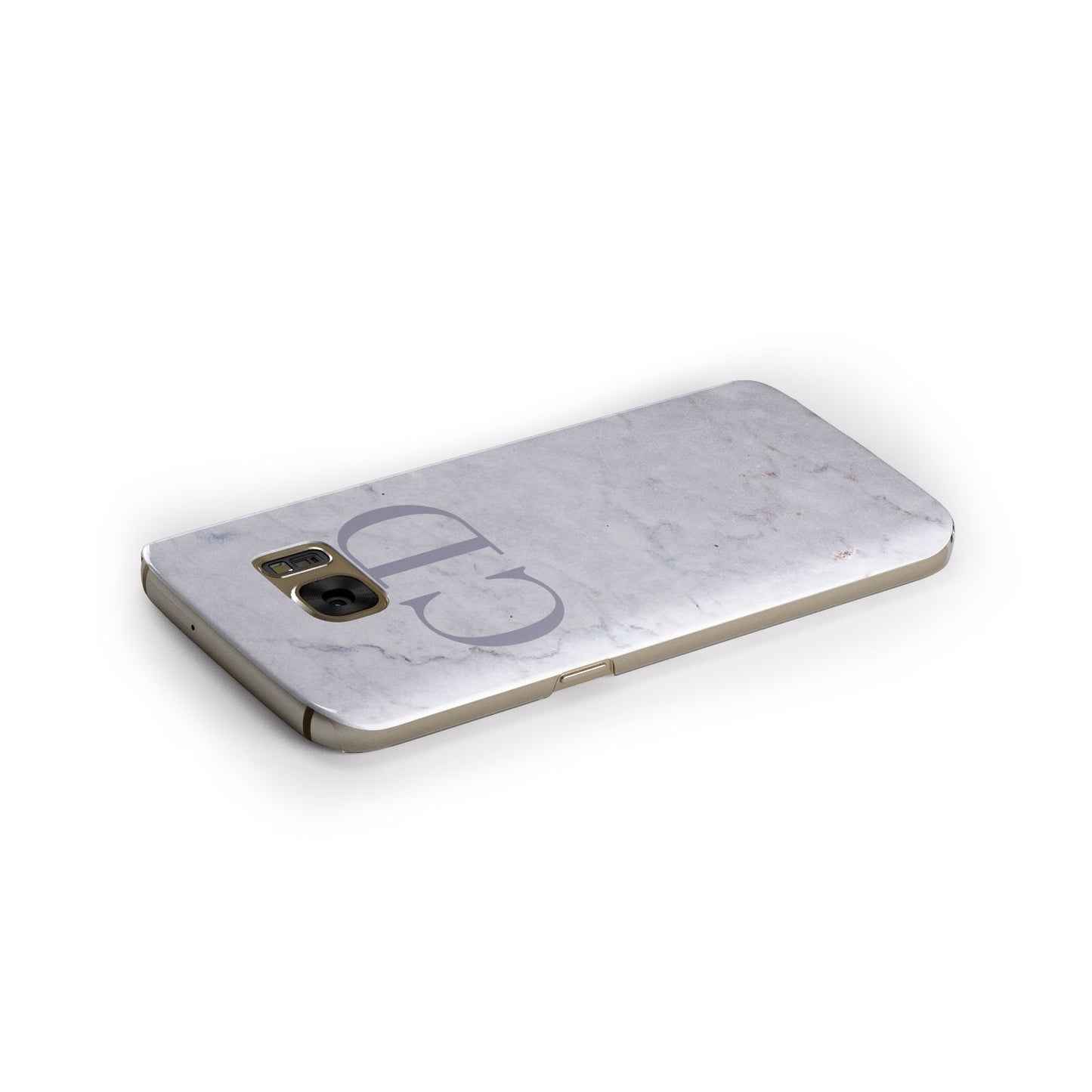 Grey Marble Grey Initials Samsung Galaxy Case Side Close Up