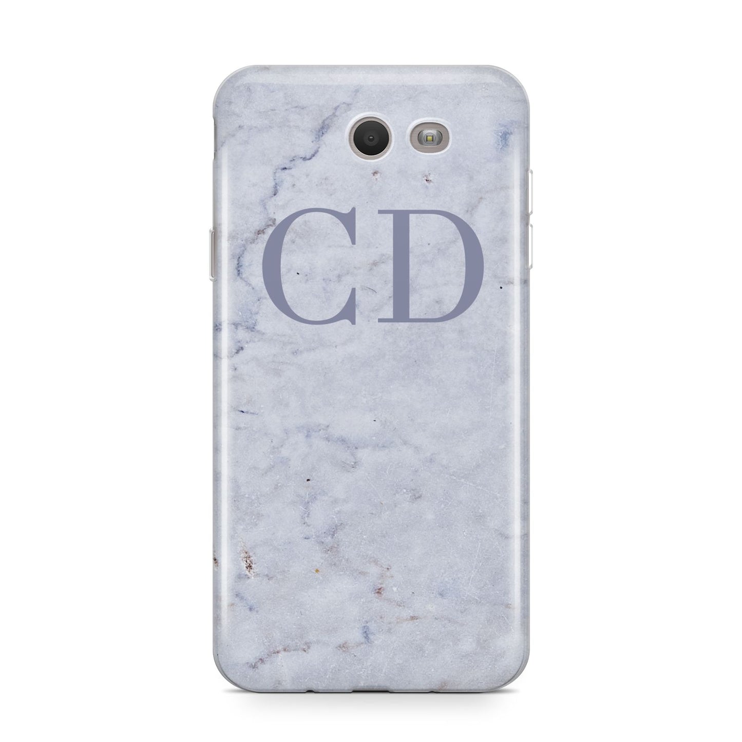 Grey Marble Grey Initials Samsung Galaxy J7 2017 Case