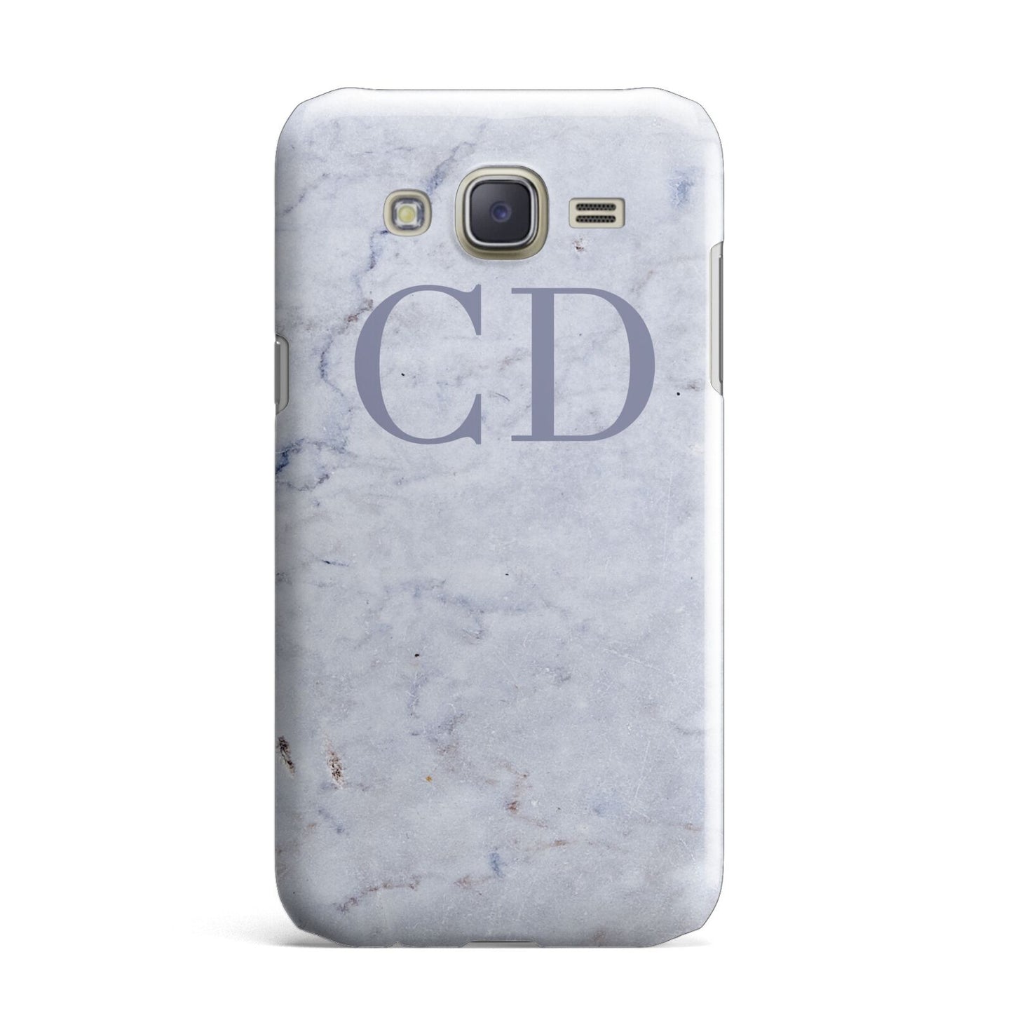 Grey Marble Grey Initials Samsung Galaxy J7 Case