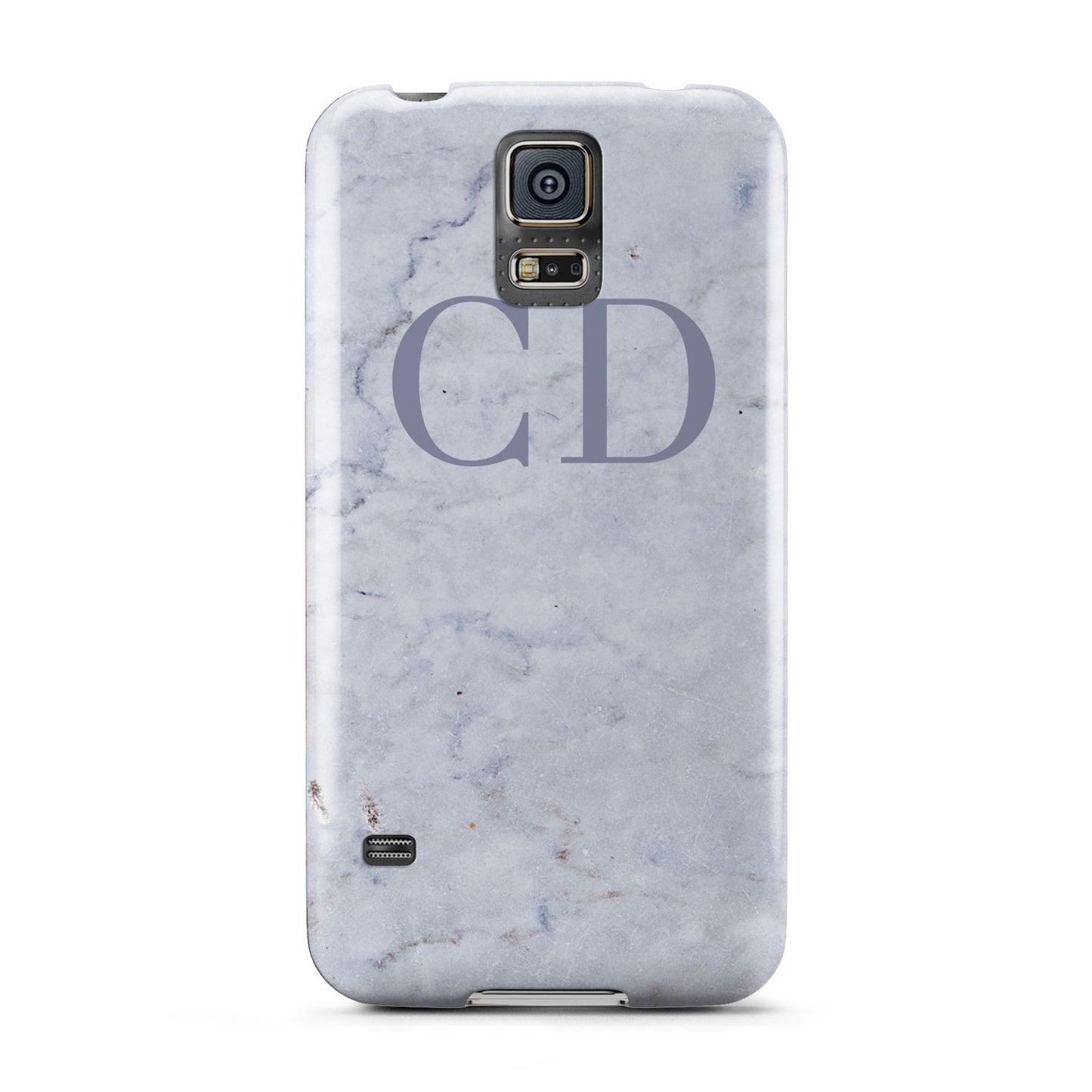 Grey Marble Grey Initials Samsung Galaxy S5 Case